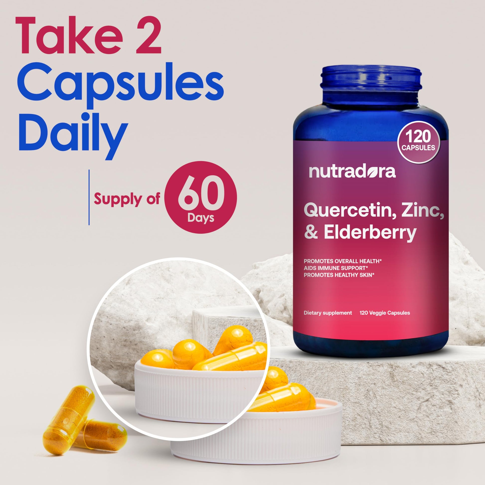 Nutradora Quercetin 1000mg Per Serving Veggie Capsules, Non-GMO NutradoraAu supplements