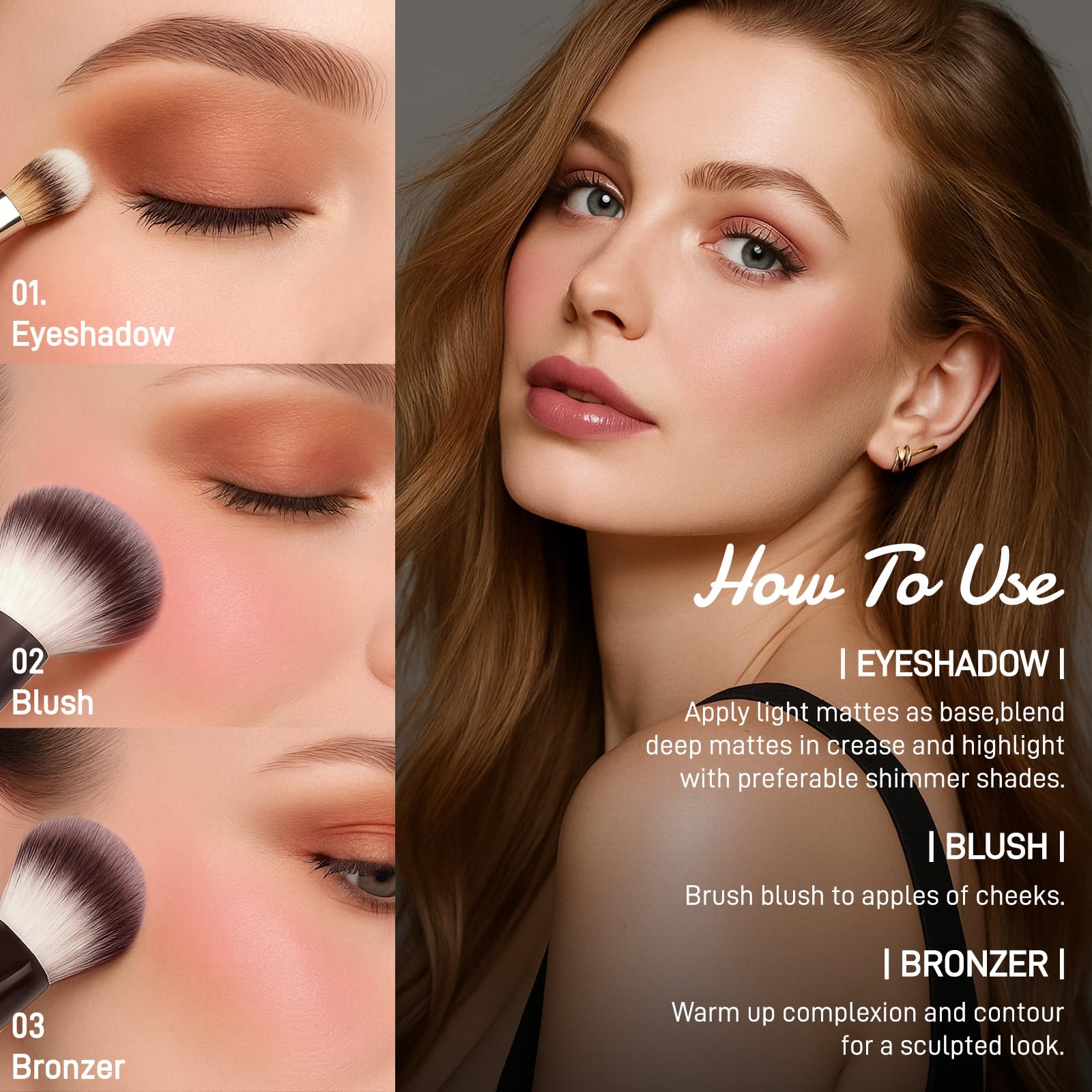 UCANBE Full Size Baked Makeup Palette Set - Include Blush, Bronzer, 8 Eyeshadows & Brushes, Pigmented All-in-One Face & Eye Compact Powder Beauty Holiday Gift Kit for Starter & Pros, Travel Friendly UCANBEAu supplements