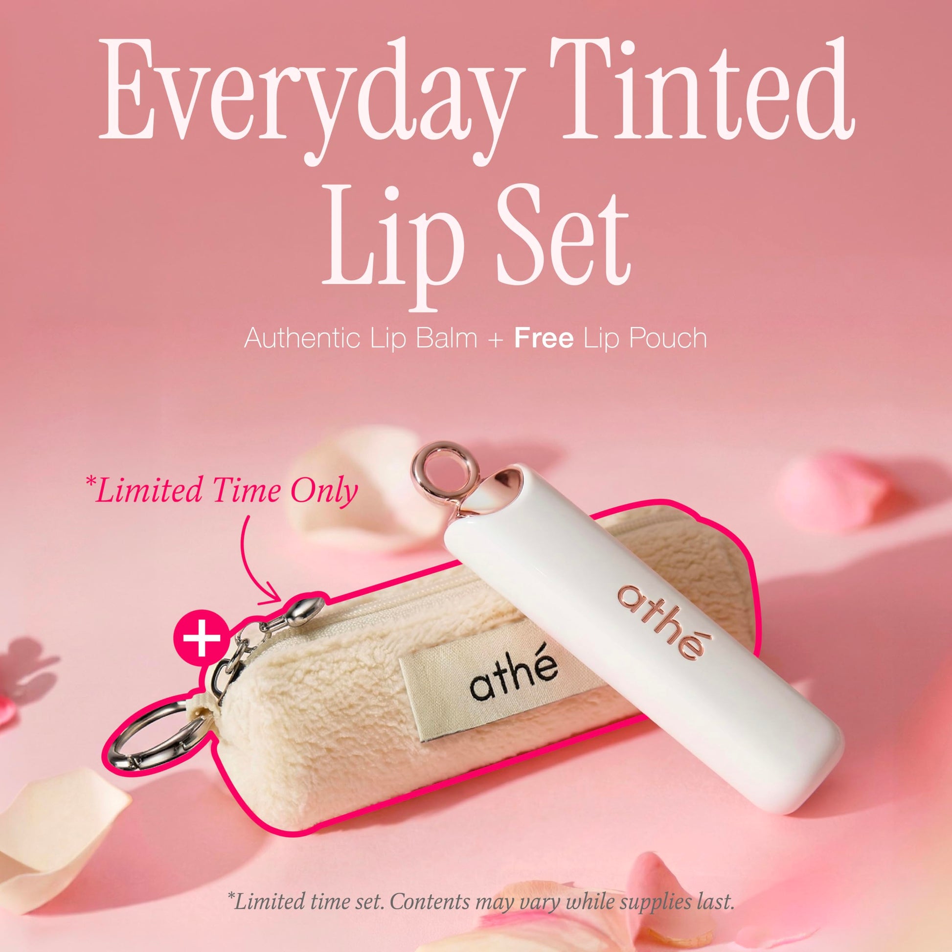 athé Everyday Tinted Lip Set – Tinted Lip Balm Stick with Madecassoside, Ceramide & Squalane, Includes Lip Pouch | Hydrating, Non-Sticky, Vegan K-Beauty Lip Care ATHÉAu supplements