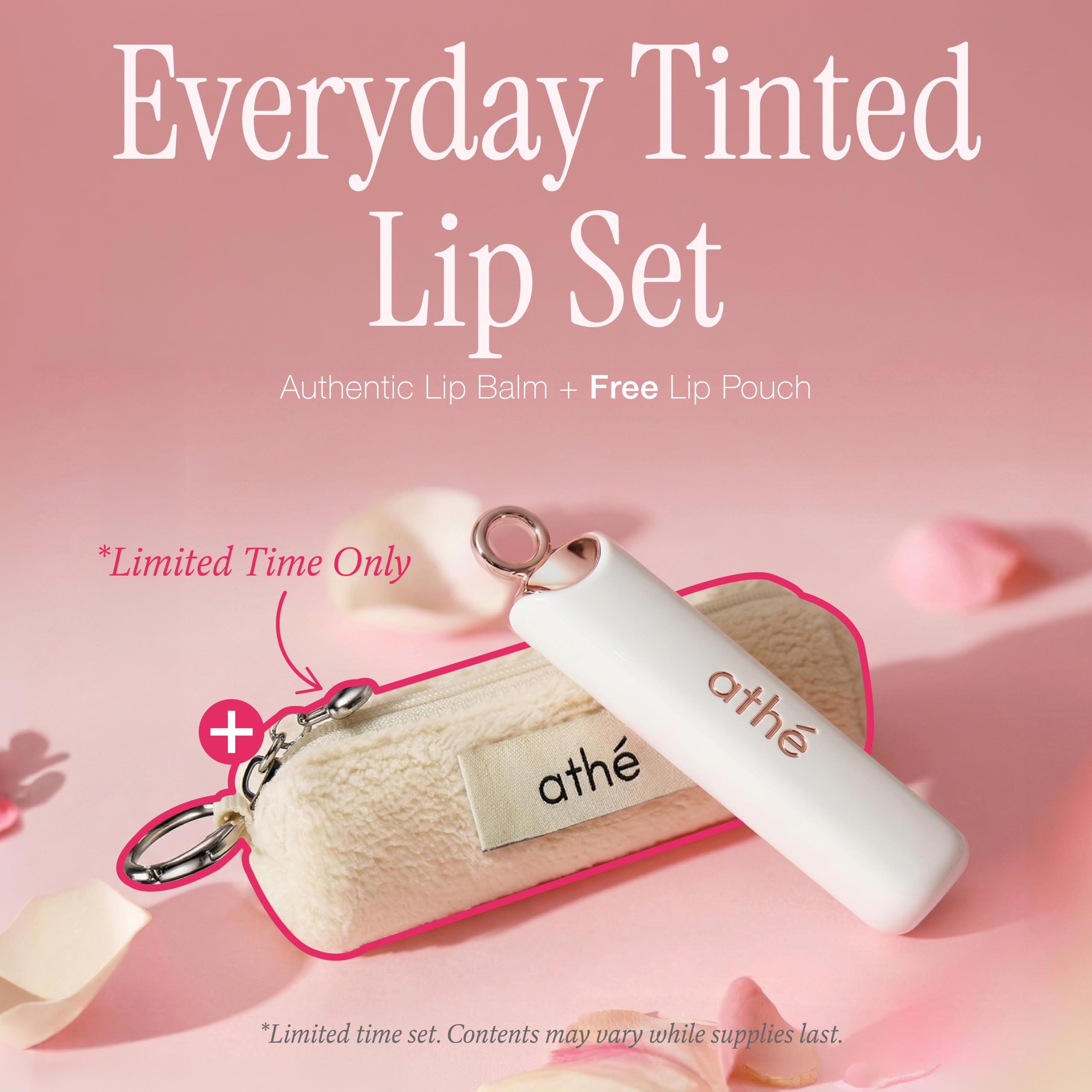 athé Everyday Tinted Lip Set – Tinted Lip Balm Stick with Madecassoside, Ceramide & Squalane, Includes Lip Pouch | Hydrating, Non-Sticky, Vegan K-Beauty Lip Care ATHÉAu supplements