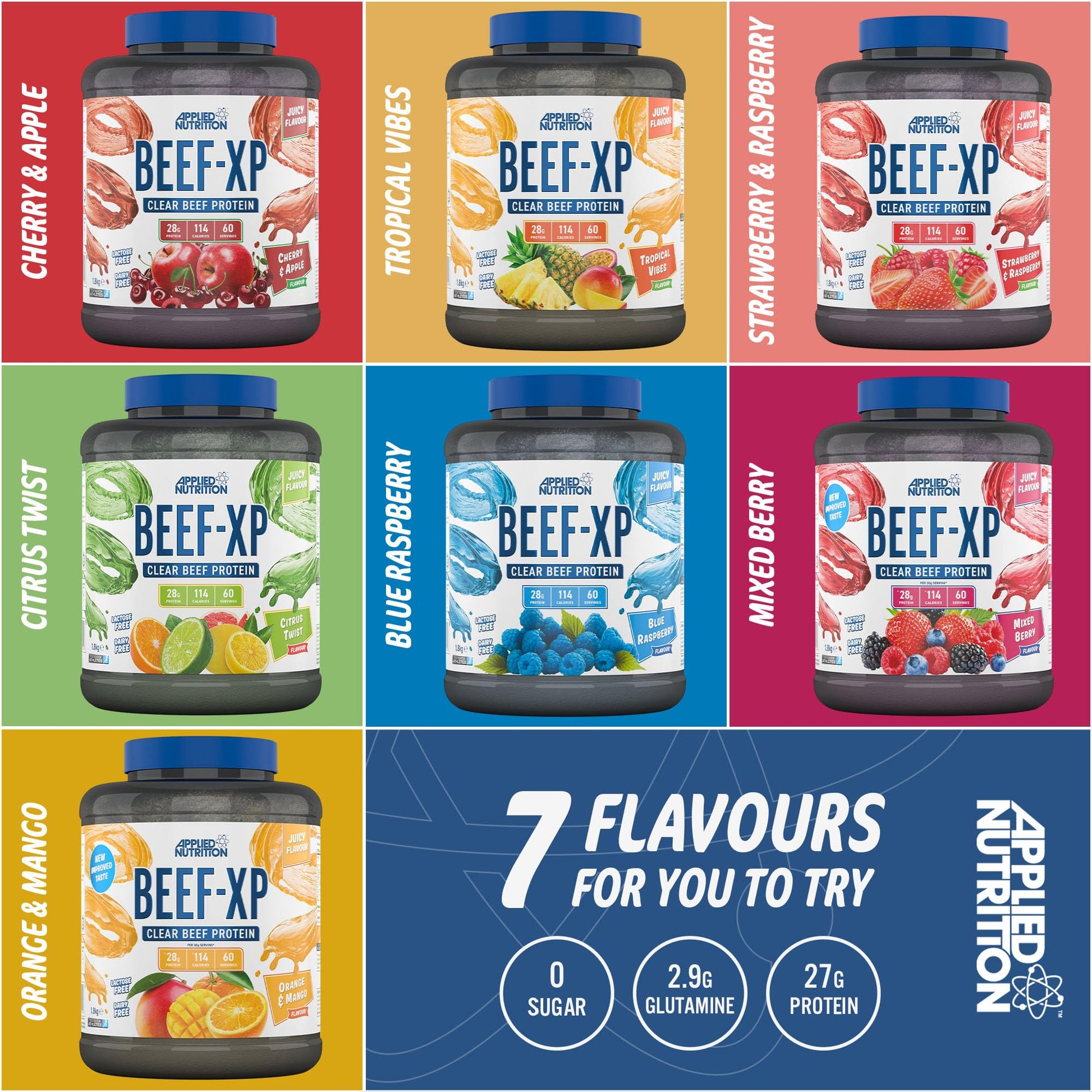 Applied Nutrition Beef XP - Clear Hydrolysed Beef Protein Isolate, Fruit Juice Style, Dairy Free Beef Protein Powder Applied NutritionAu supplements
