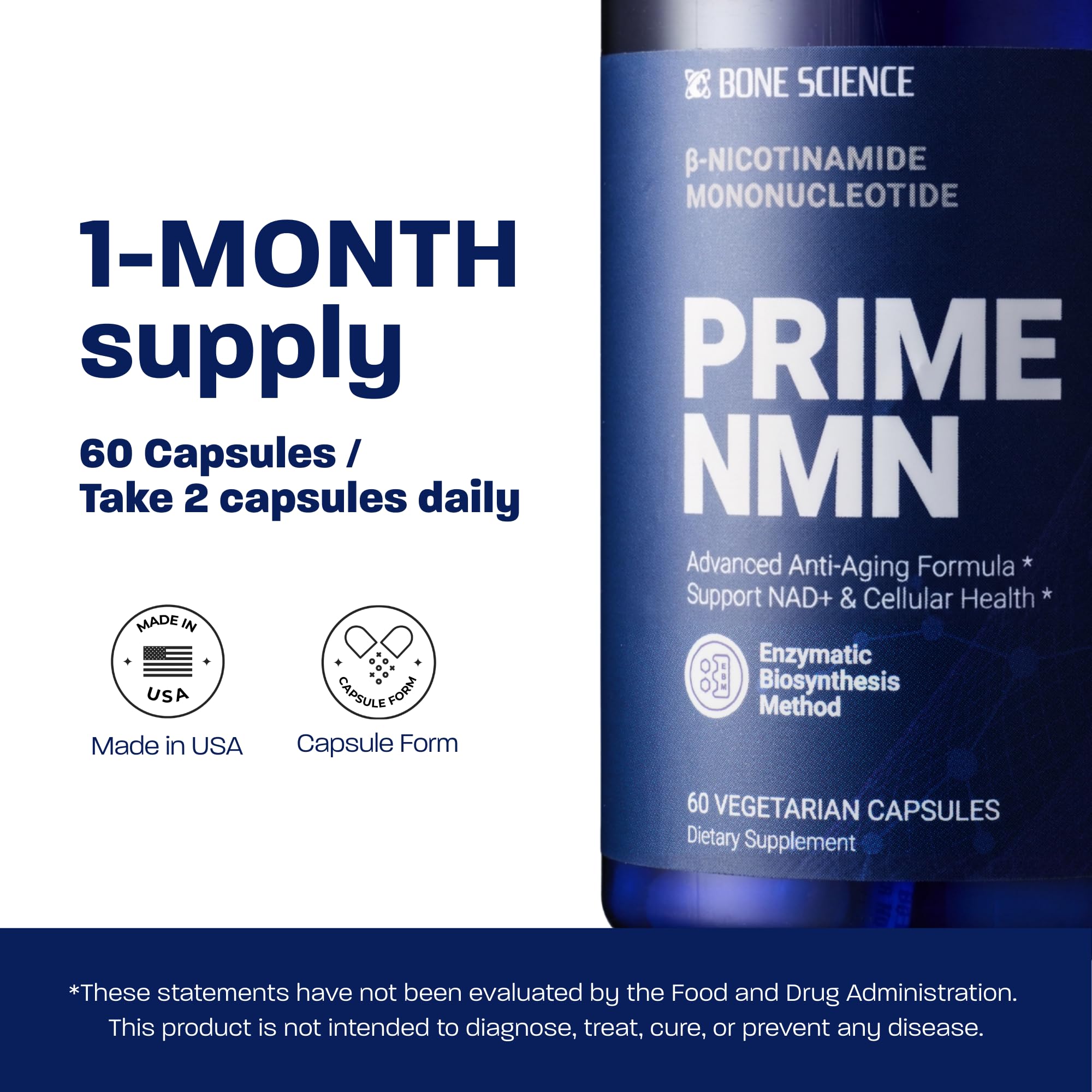 BONE SCIENCE Uthever NMN & Pterostilbene 6-in-1 Complex with Resveratrol, Glutathione & BioPerine - High Purity Stabilized NAD+ Precursor for Healthy Aging & Cellular Energy - 60 Vegetarian Capsules BONE SCIENCEAu supplements