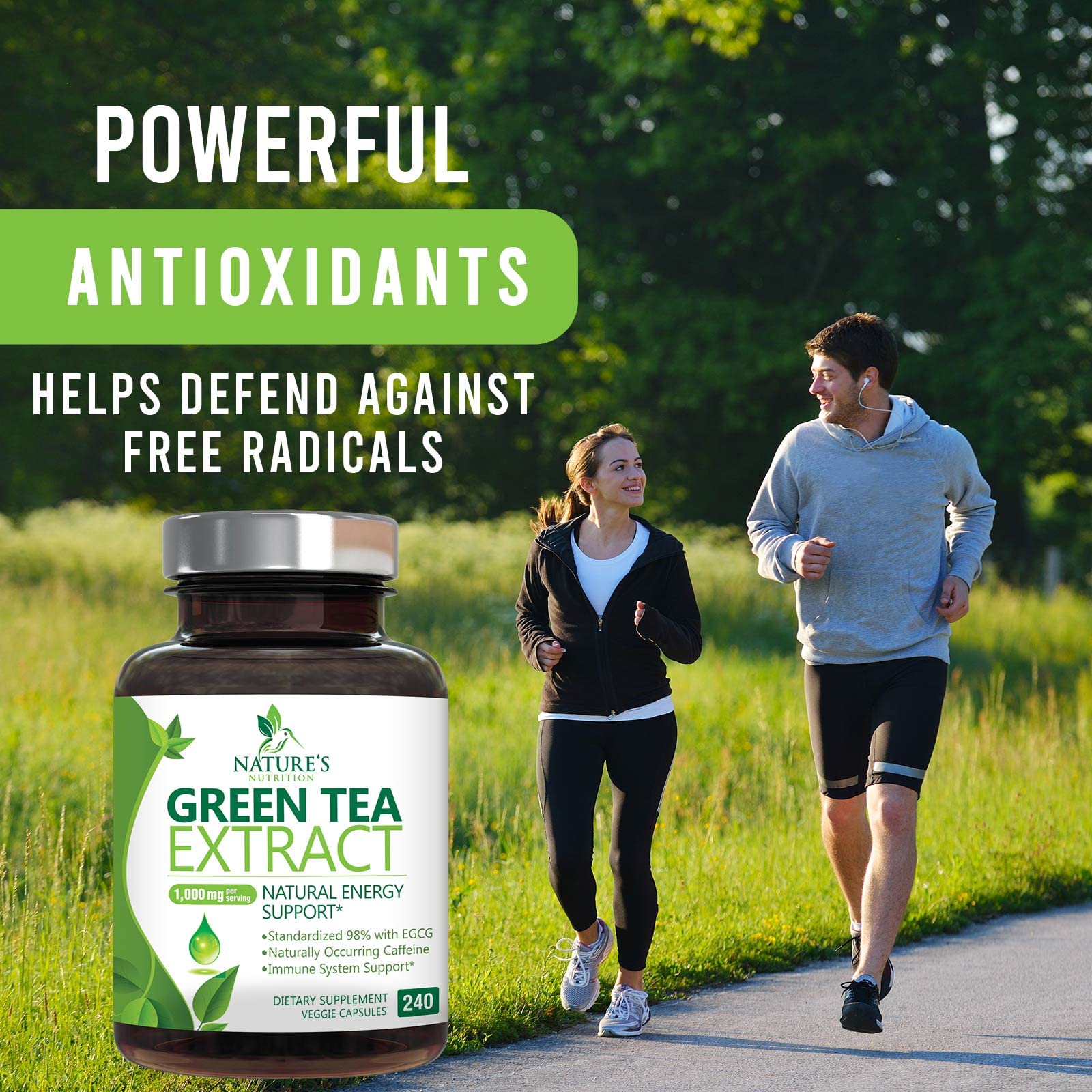 Green Tea Extract Capsules 1000mg 98% Standardized EGCG - 3X Strength for Natural Nature's NutritionAu supplements