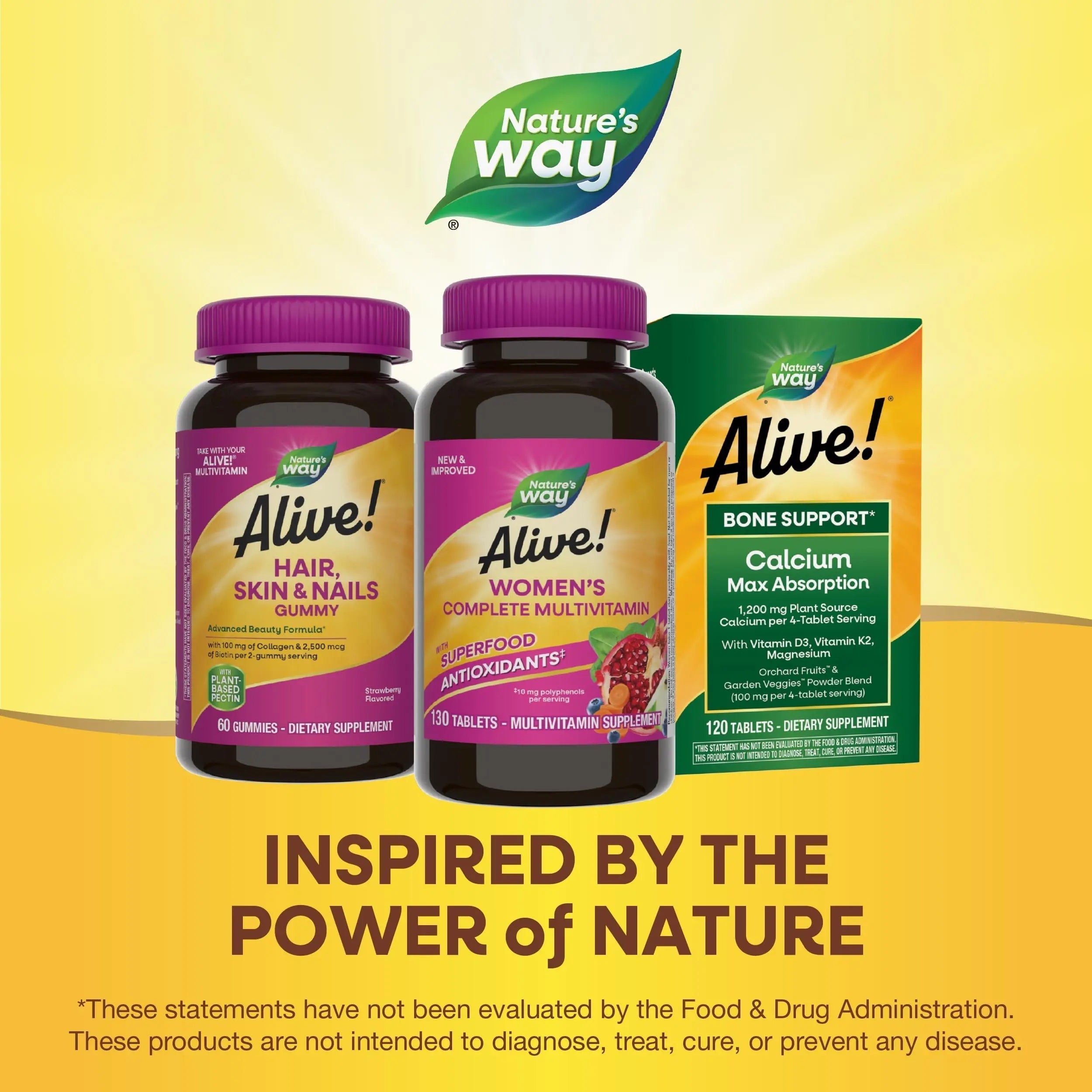 Nature's Way Alive! Daily Complete Multivitamin for Women, Supports Energy Metabolism, Hair, Skin & Nails*, B-Vitamins, Superfood Antioxidants Nature's WayAu supplements