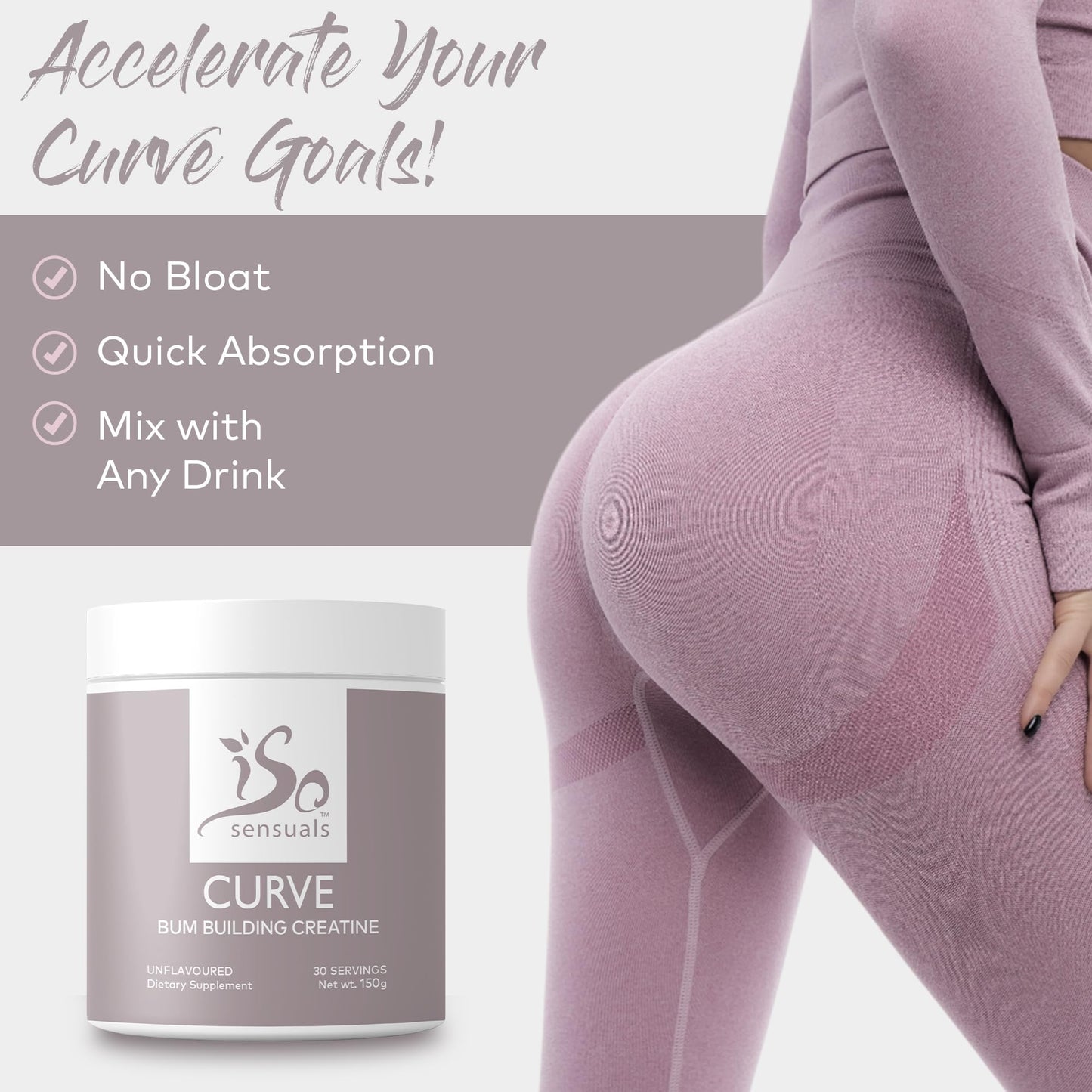 IsoSensuals Curve Bum Building Creatine - Micronized 200 Mesh for Smooth Muscle IsoSensualsUS supplements