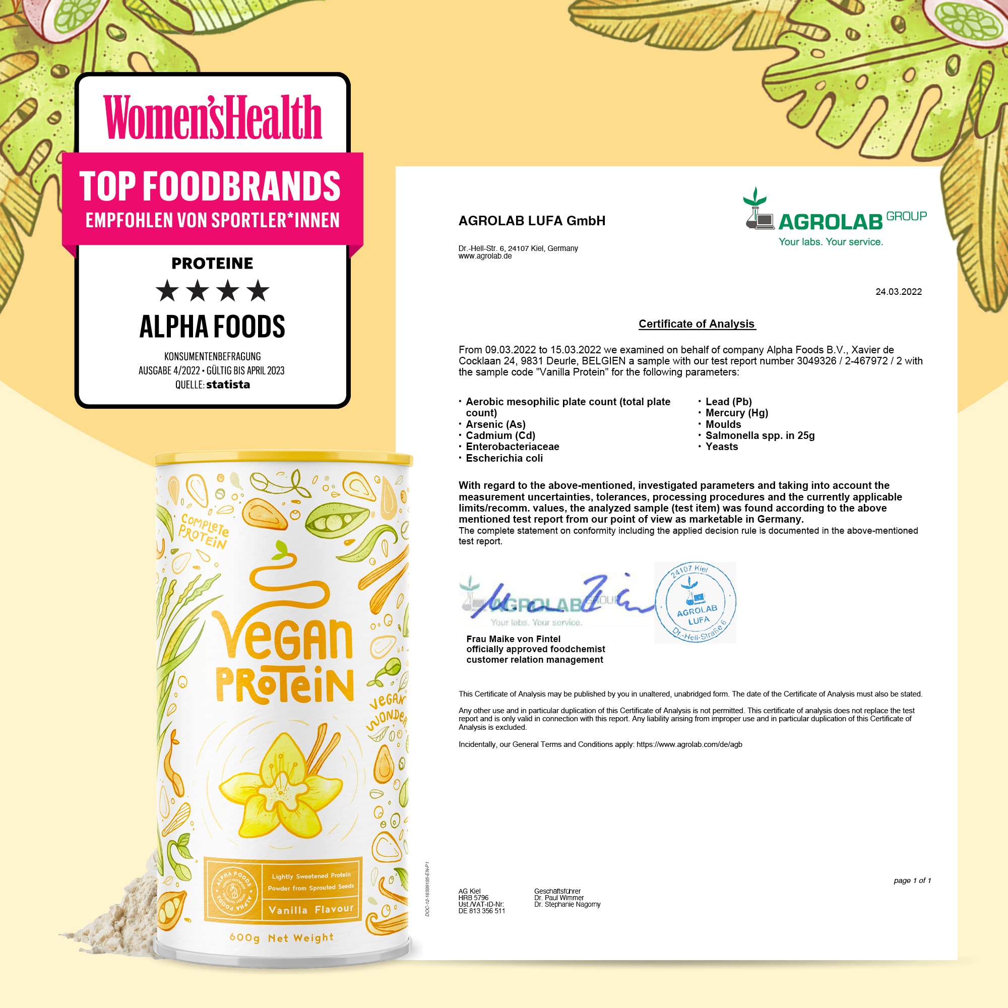 Vegan Protein Powder Vanilla - 1.2kg(80 servings) - 100% Plant Based Protein Powders Alpha FoodsAu supplements