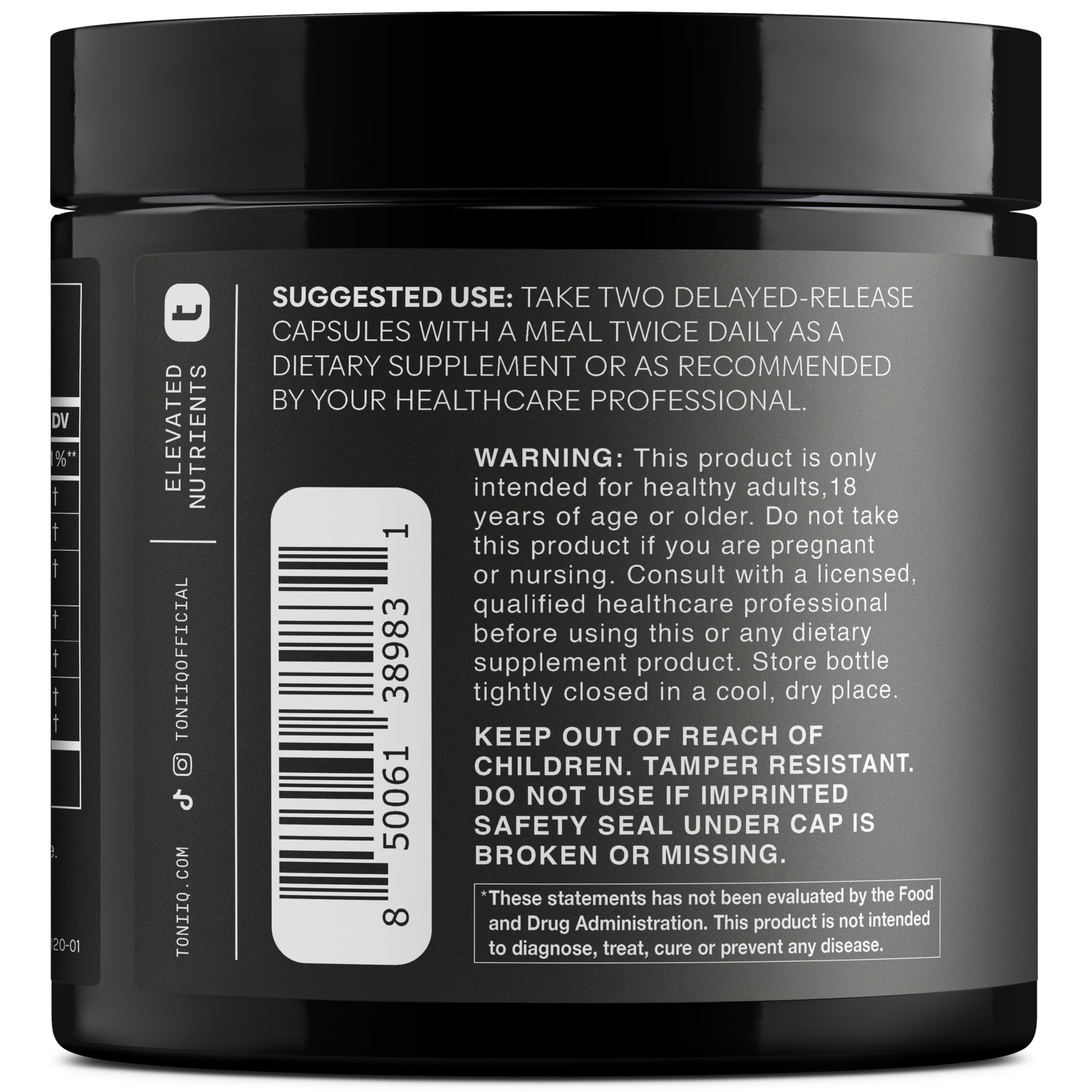 Toniiq GLP-1 Support — with Clinically Studied, Patented GlucoVantage® Dihydroberberine and Akkermansia — Appetite and Fullness Support — 120 Capsules (60-Day Supply) ToniiqAu supplements