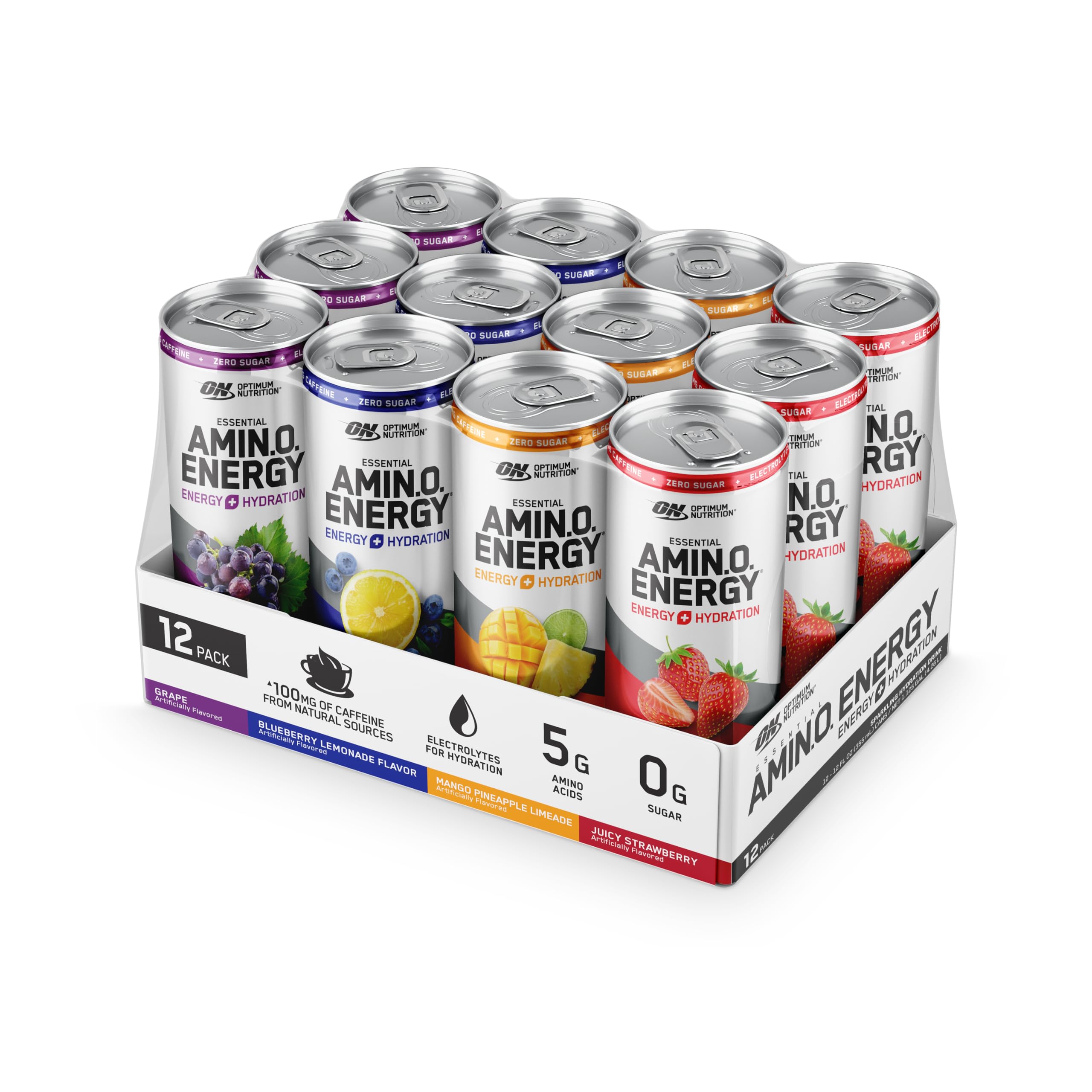 Optimum Nutrition Amino Energy Sparkling Hydration Drink, Electrolytes, Caffeine, Amino Optimum NutritionAu supplements