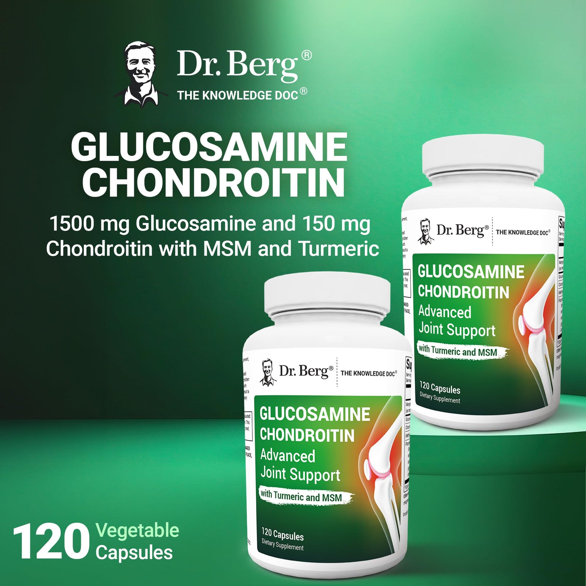 Dr. Berg Glucosamine Chondroitin MSM Turmeric & Boswellia - Advanced Joint Support Supplement with 1500 mg Glucosamine Sulfate - Includes 120 Capsules Dr. Berg NutritionalsAu supplements