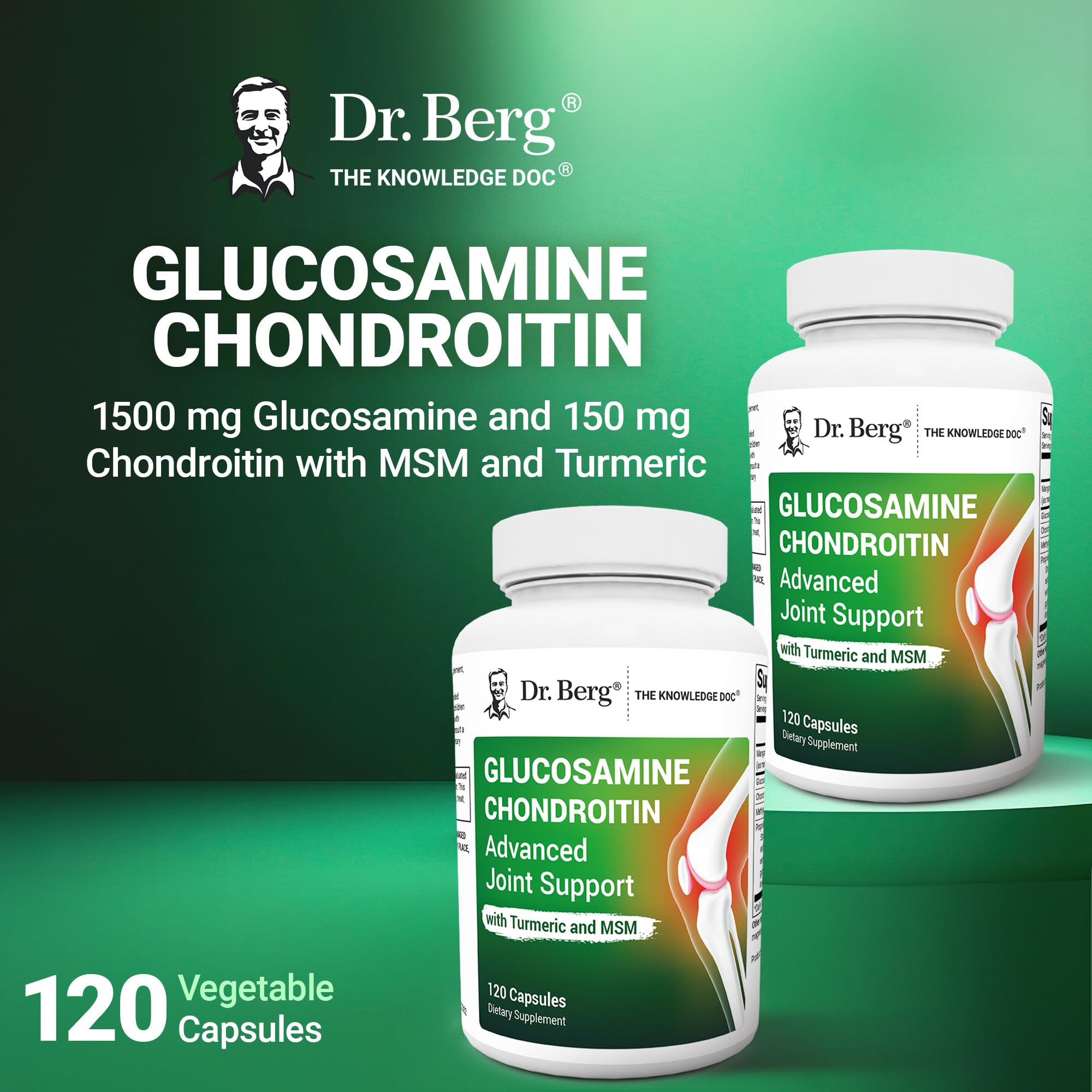 Dr. Berg Glucosamine Chondroitin MSM Turmeric & Boswellia - Advanced Joint Support Supplement with 1500 mg Glucosamine Sulfate - Includes 120 Capsules Dr. Berg NutritionalsAu supplements