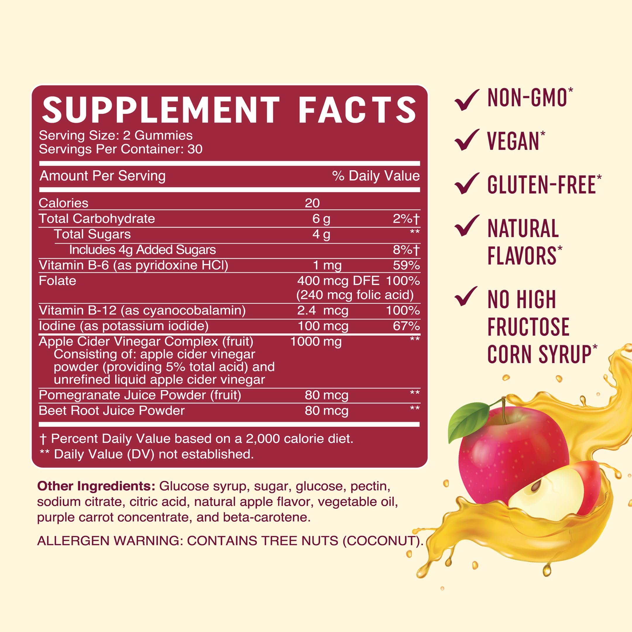 Organic Apple Cider Vinegar Gummies (60 Ct.) | Weight, Digestion, Detox, Immunity & Diet Support MAV NUTRITIONUS supplements