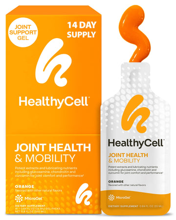Healthycell Joint Health & Mobility Daily Liquid Supplement - Joint Support Supplement, Inflammation Response, Cartilage & Flexibility with Curcumin, Glucosamine & Chondroitin - 14 Gel Packs HealthycellAu supplements