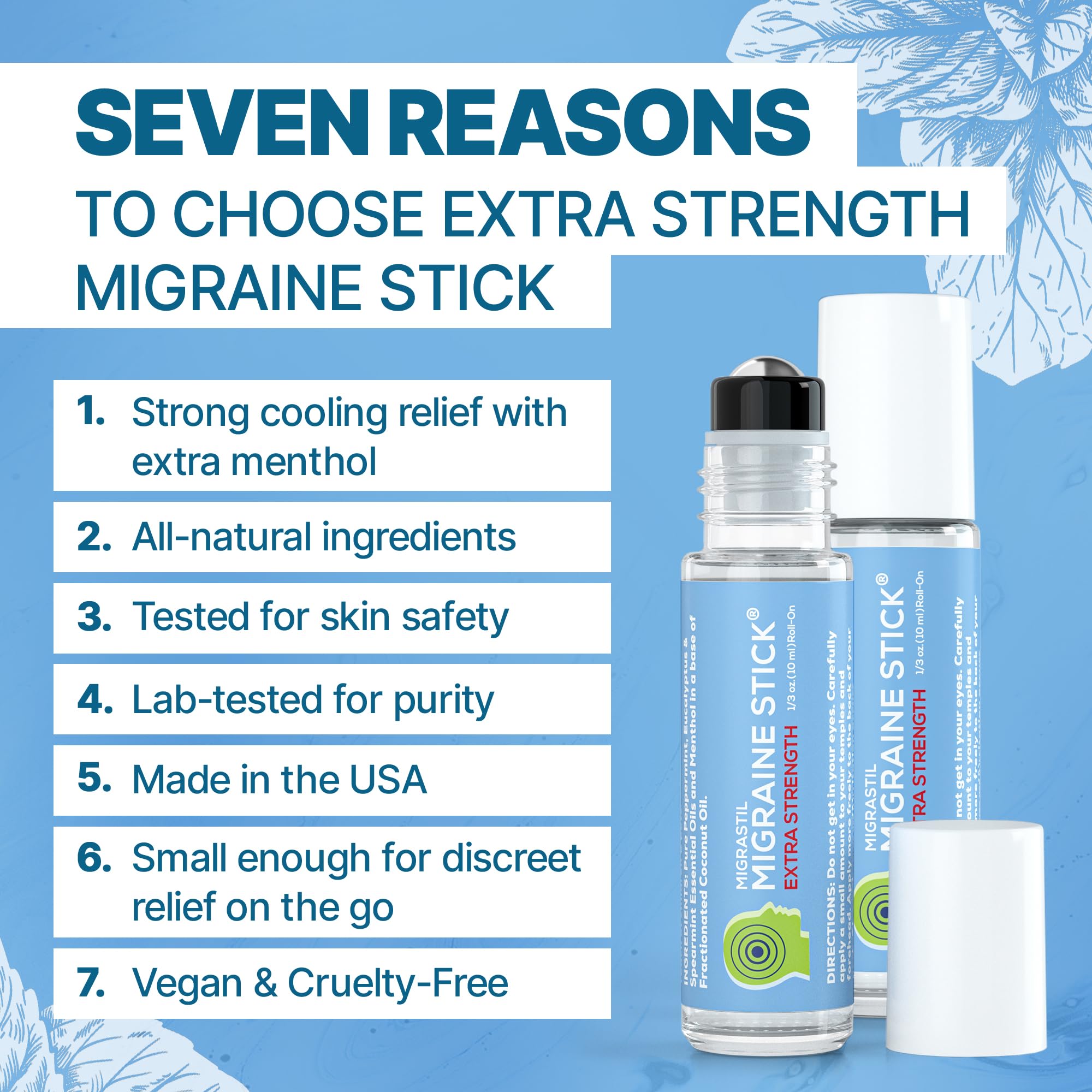 Basic Vigor Migrastil Extra Strength Migraine Stick Advanced Formula. Strong Aromatherapy Roll On with Menthol and Essential Oils. No Lavender. Made in The USA. Basic VigorAu supplements