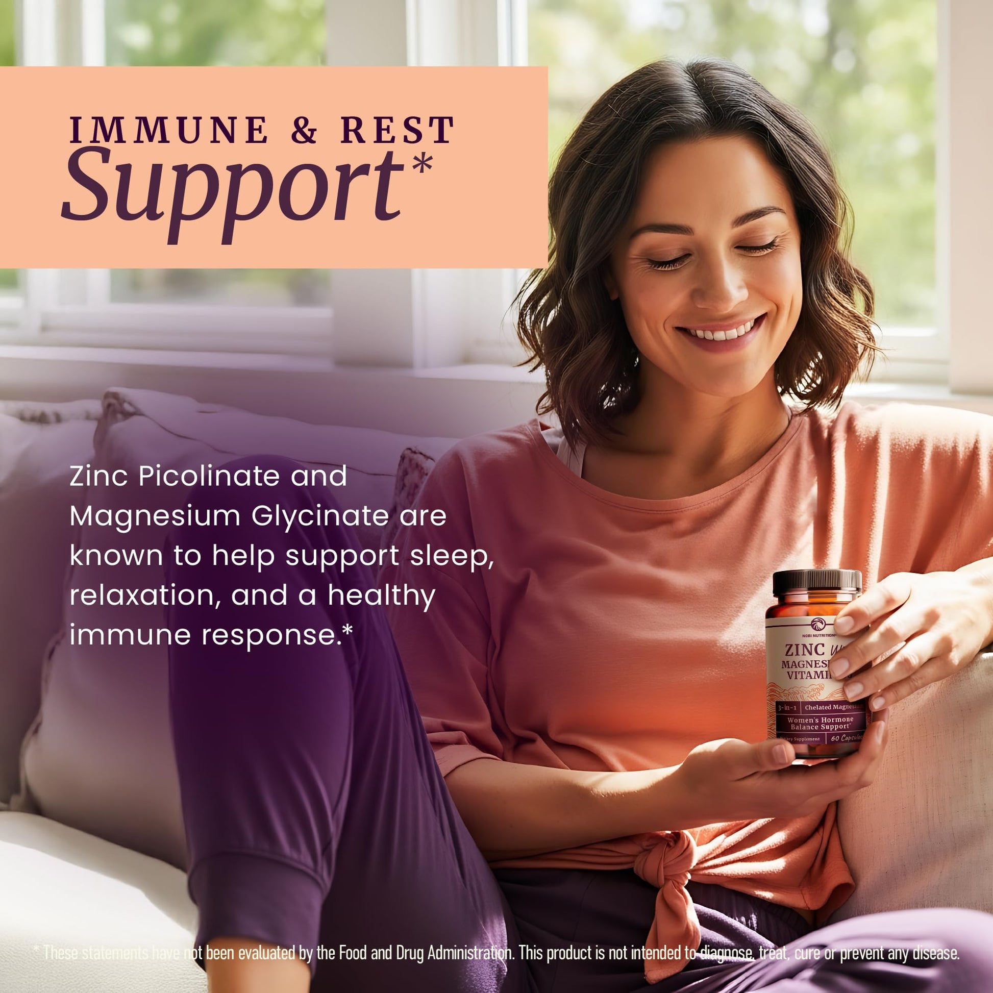 Zinc and Magnesium Supplement with Vitamin B6 | Women’s Hormone Balance, Menstrual Cycle & Immune Support | High Absorption Chelated Magnesium Glycinate with Zinc Picolinate and VIT B6 | 60 Ct Nobi NutritionAu supplements