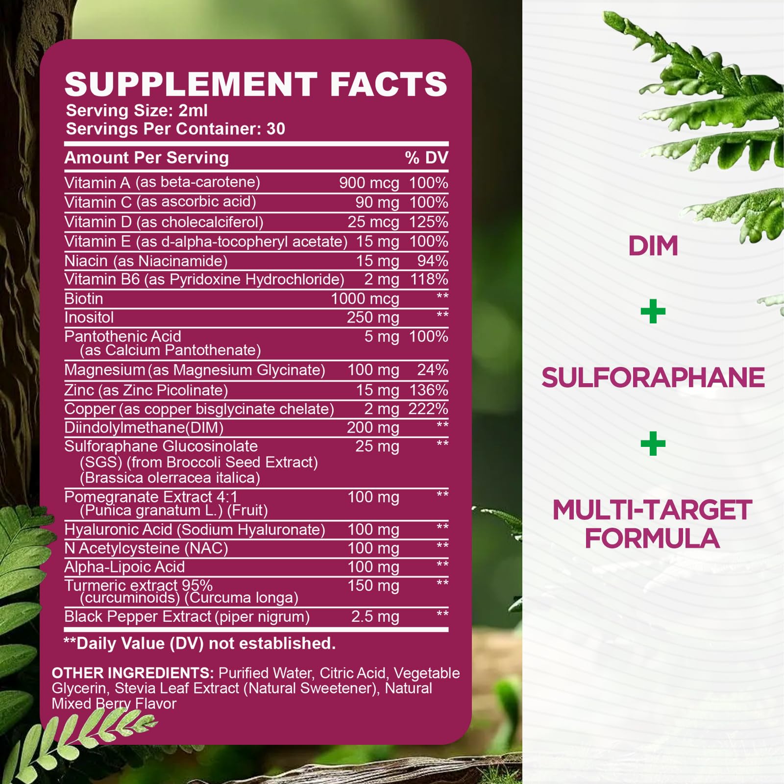 DIM Liquid Drops Supplement Women – Hormone Harmony for Women & Acne Supplements with Multivitamins, Inositol, Sulforaphane - Hormone Balance, Clear Skin & Mood Support, Mixed Berry Flavor 2 Fl Oz CFILIHTCAu supplements