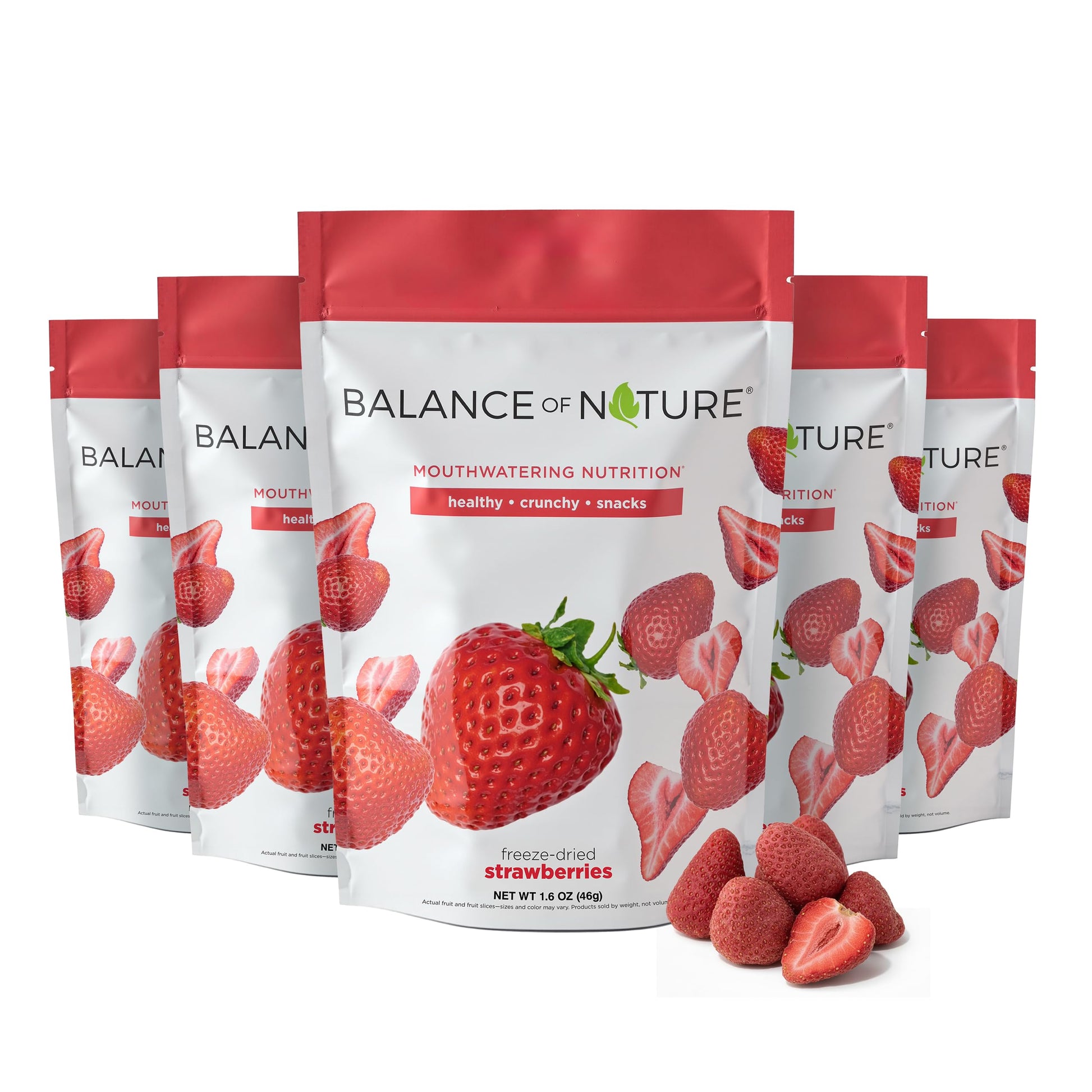 Balance of Nature Freeze-Dried Strawberries (5 Pack) – 100% Real Fruit, Crunchy Strawberry Slices, Healthy Snack, Mouthwatering Nutrition, Gluten-Free, Vegan, No Sugar Added, Five 1.6 oz Bags Balance of NatureAu supplements