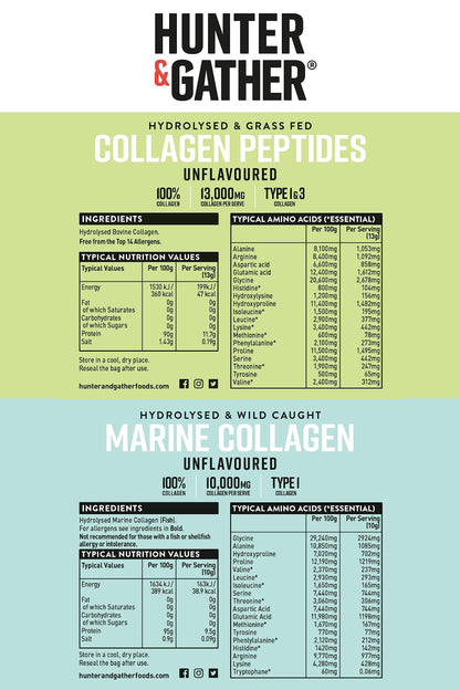 Hunter & Gather Collagen Powder Bundle | Hydrolysed Grass-Fed Bovine Collagen Hunter & GatherUS supplements