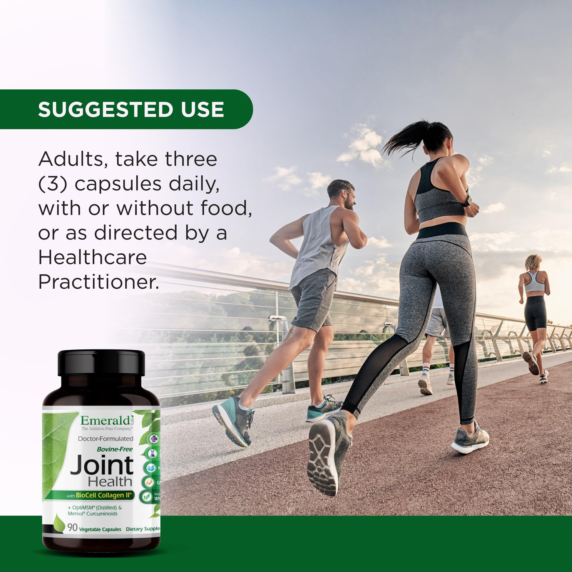 EMERALD LABS Joint Health - Biocell II Collagen, OptiMSM, Glucosamine, Meriva Turmeric Curcuminoids & More - Joint Health, Mobility & Flexibility Support* - 90 Vegetable Capsules (30-Day Supply) EMERALD LABSAu supplements