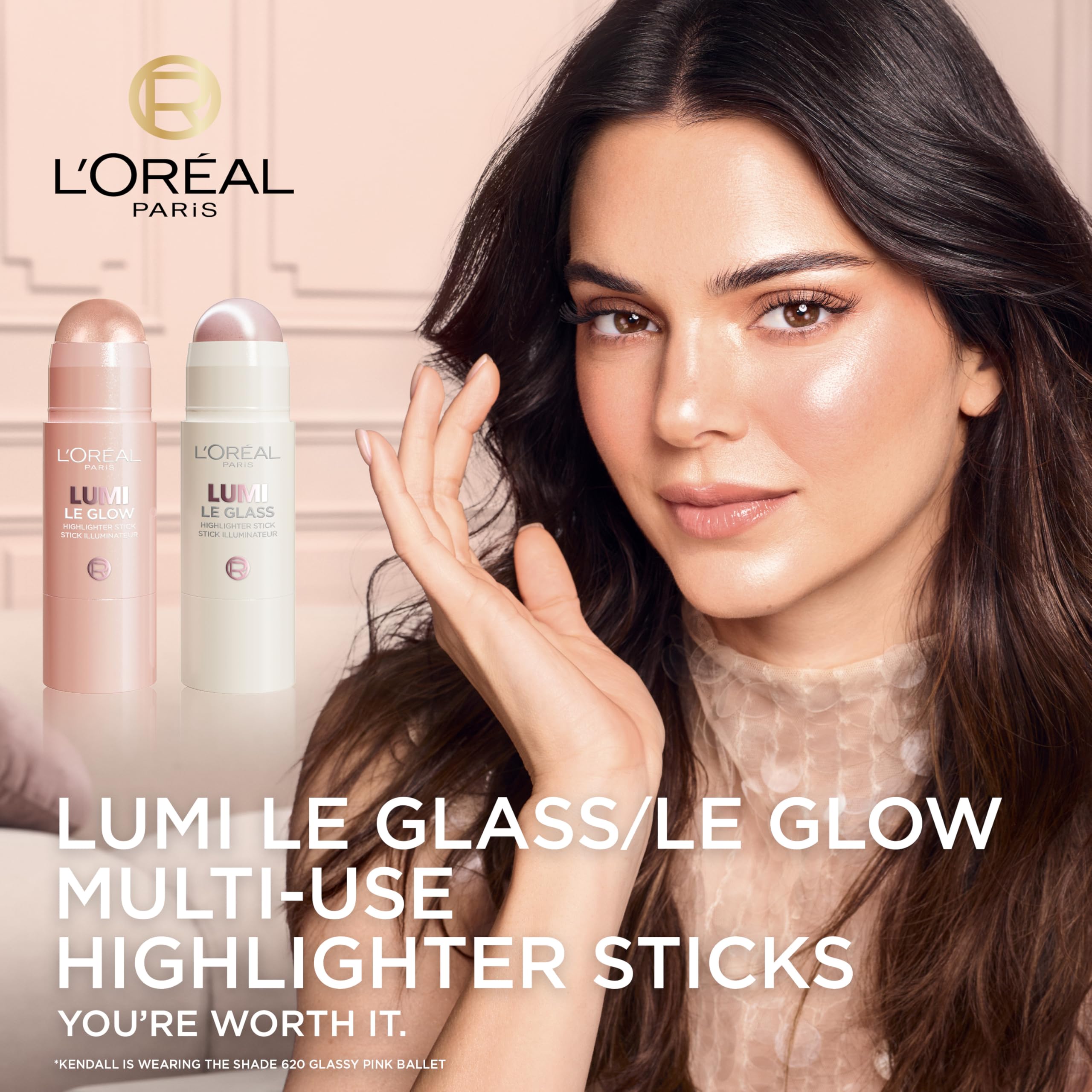 L'Oreal Paris True Match Lumi Le Glass Highlighter Stick, Reflective, Translucent, Glassy Highlighter for Face and Body, 620 Pink Ballet, 0.17 Oz L'Oreal ParisAu supplements