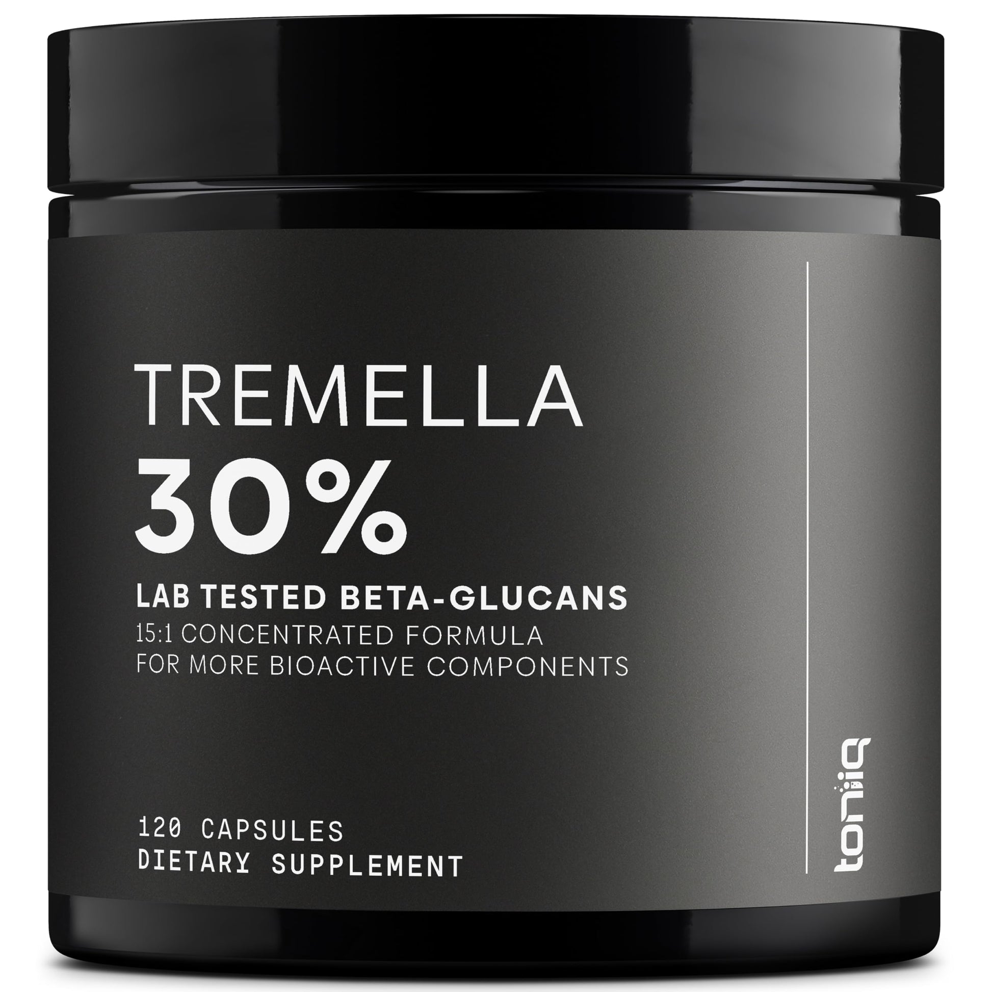 Tremella Mushroom Ultra High Potency 15:1 Extract with 30% Beta Glucans - Pure & Concentrated Formula - Third-Party Lab Tested for Purity & Quality - 120 Capsules ToniiqAu supplements
