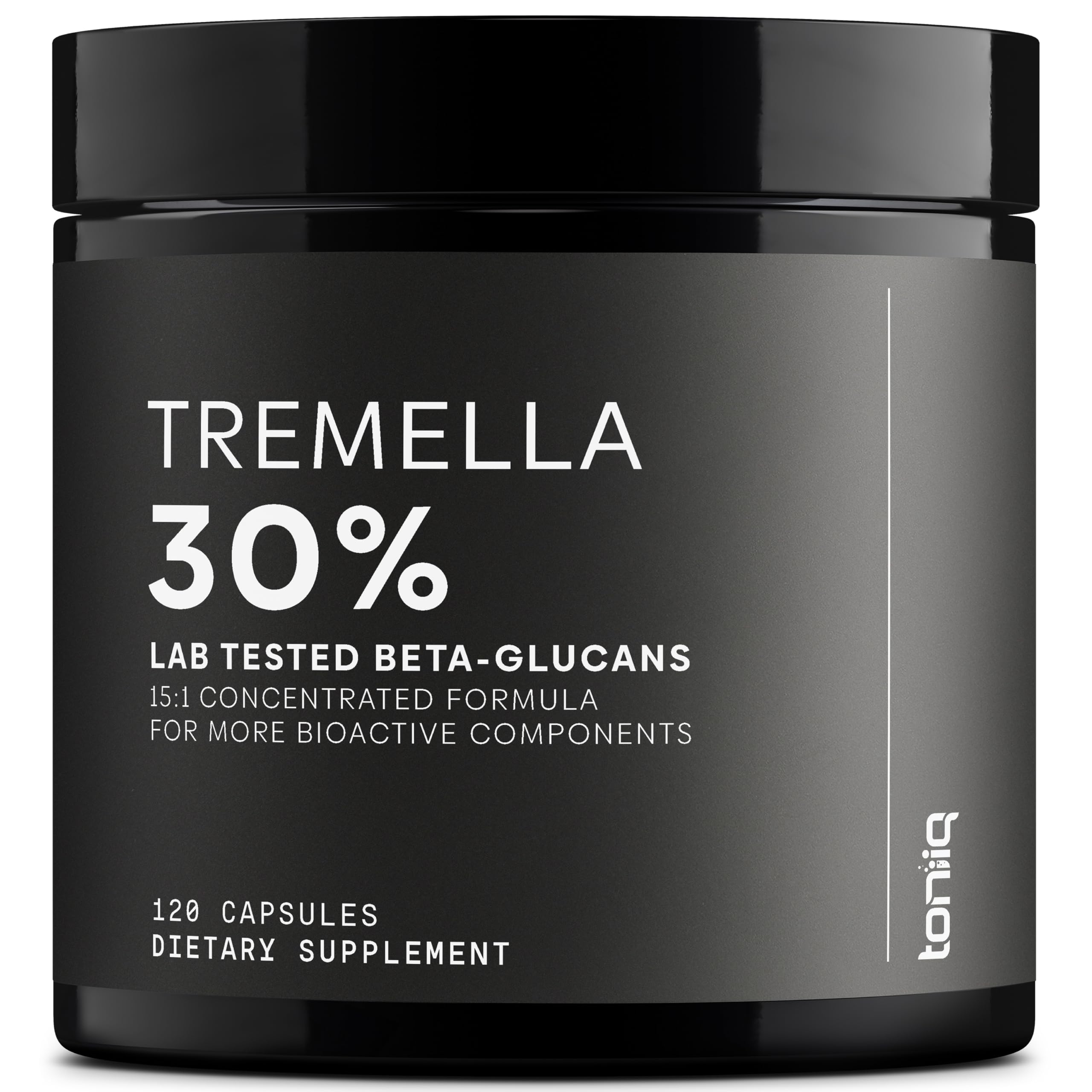 Tremella Mushroom Ultra High Potency 15:1 Extract with 30% Beta Glucans - Pure & Concentrated Formula - Third-Party Lab Tested for Purity & Quality - 120 Capsules ToniiqAu supplements