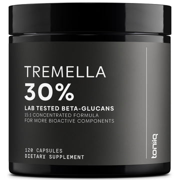 Tremella Mushroom Ultra High Potency 15:1 Extract with 30% Beta Glucans - Pure & Concentrated Formula - Third-Party Lab Tested for Purity & Quality - 120 Capsules ToniiqAu supplements