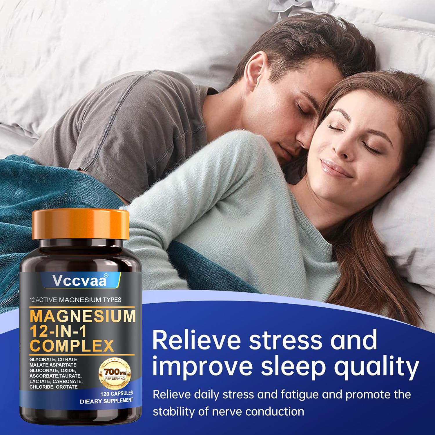 Magnesium Complex 700mg – 12-in-1 Magnesium Supplement with Glycinate, Citrate, Malate, Oxide, Taurate & More – High Absorption for Muscle, Heart, Sleep, Bone, Nerve Support –120 Capsules VccvaaAu supplements