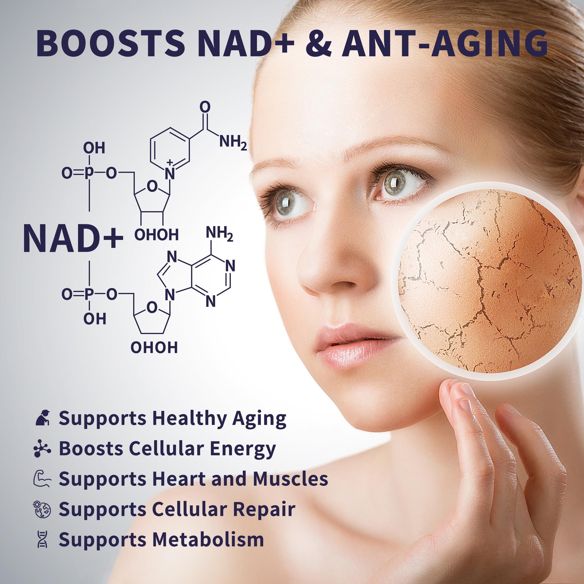 Women's NAD Liquid Supplement, Pure 500mg Liposomal NAD - Cell Regeneration，Energy Support, Vegan,Sugar Free，Additives Free HudetexAu supplements