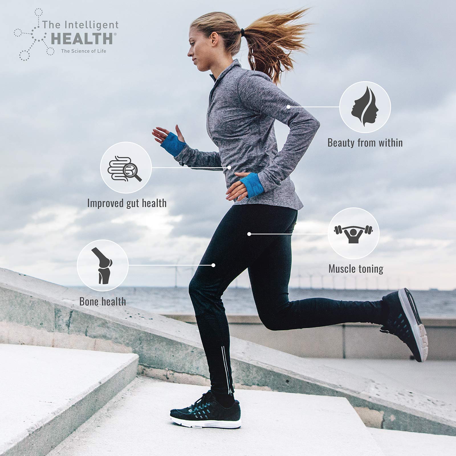 Hydrolysed Collagen Powder (Bovine) - High Protein Grass Fed Unflavoured Peptides The Intelligent HealthUS supplements