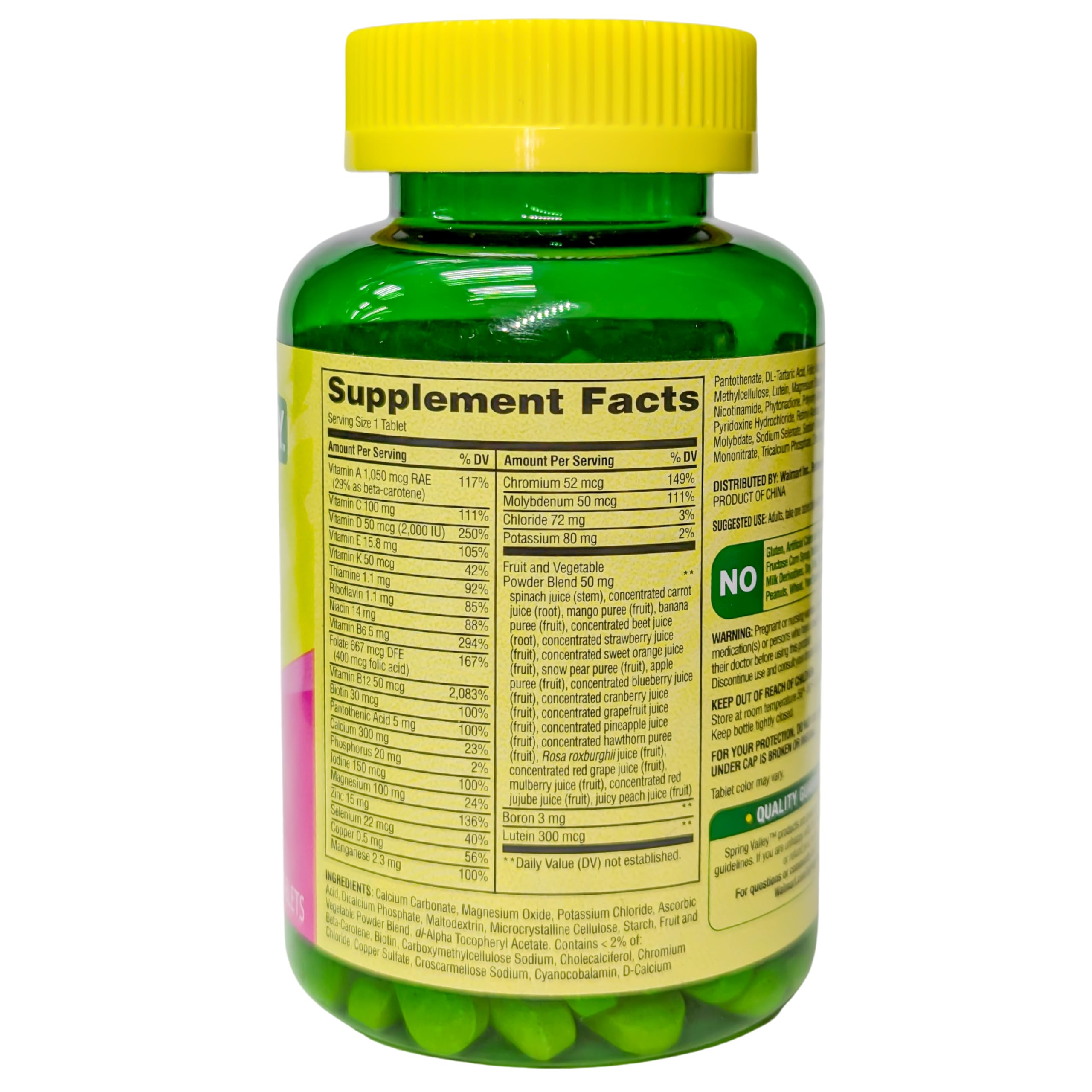 Spring Valley Women's 50+ Multi with Fruits & Vegetables Dietary Supplement 150 Tablets (One Bottle) Good Health Buena SaludAu supplements
