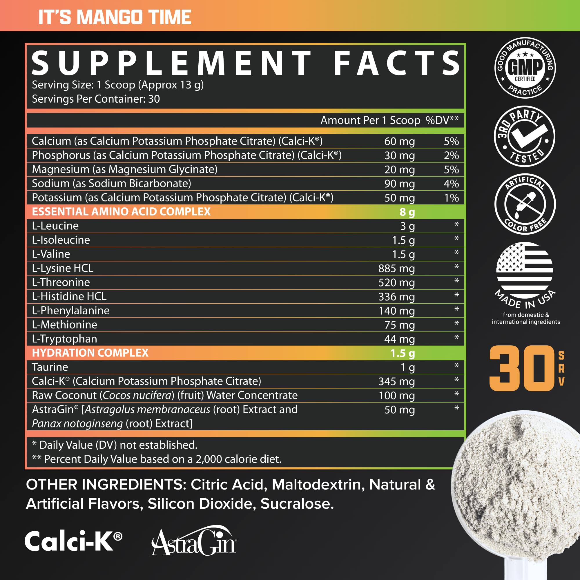 Nutrex Research EAA Hydration | EAAs + BCAA Powder | Muscle Recovery, Strength, Muscle Building, Endurance | 8G Essential Amino Acids + Electrolytes | 30 Servings It's Mango Time Nutrex ResearchAu supplements