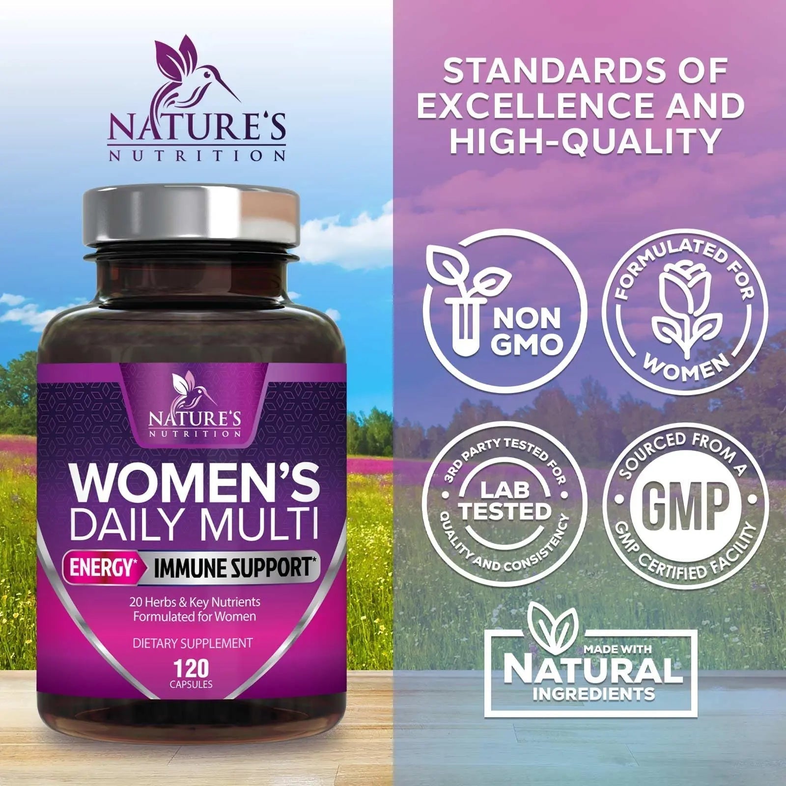 Multivitamin for Women - with Vitamins A, C, D, E, B6, B12, Zinc, Calcium & Magnesium, Womens Daily Multi Vitamin Multimineral Supplement Nature's NutritionAu supplements