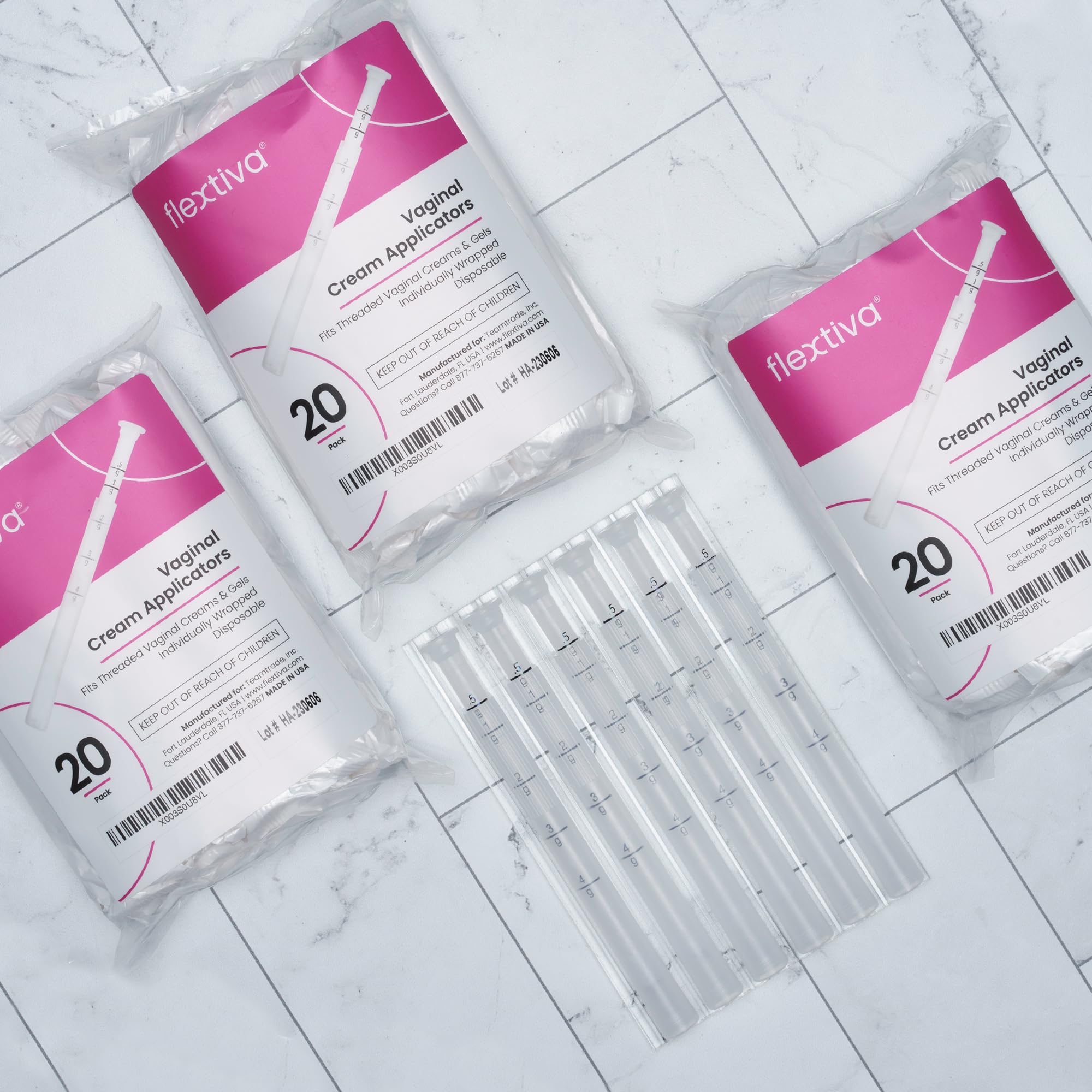 Flextiva Disposable Plastic Vaginal Cream Applicators - Threaded End to Fit OTC Gel or Cream Products FlextivaAu supplements