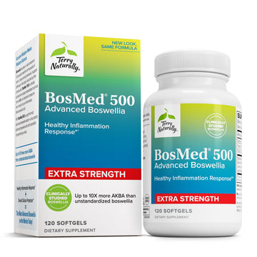 Terry Naturally BosMed 500 Extra Strength - Boswellia Serrata Extract Supplement - Supplement for Healthy Lung Support - Herbal Supplement Formula with High Levels of AKBA - 120 Softgels Terry NaturallyAu supplements