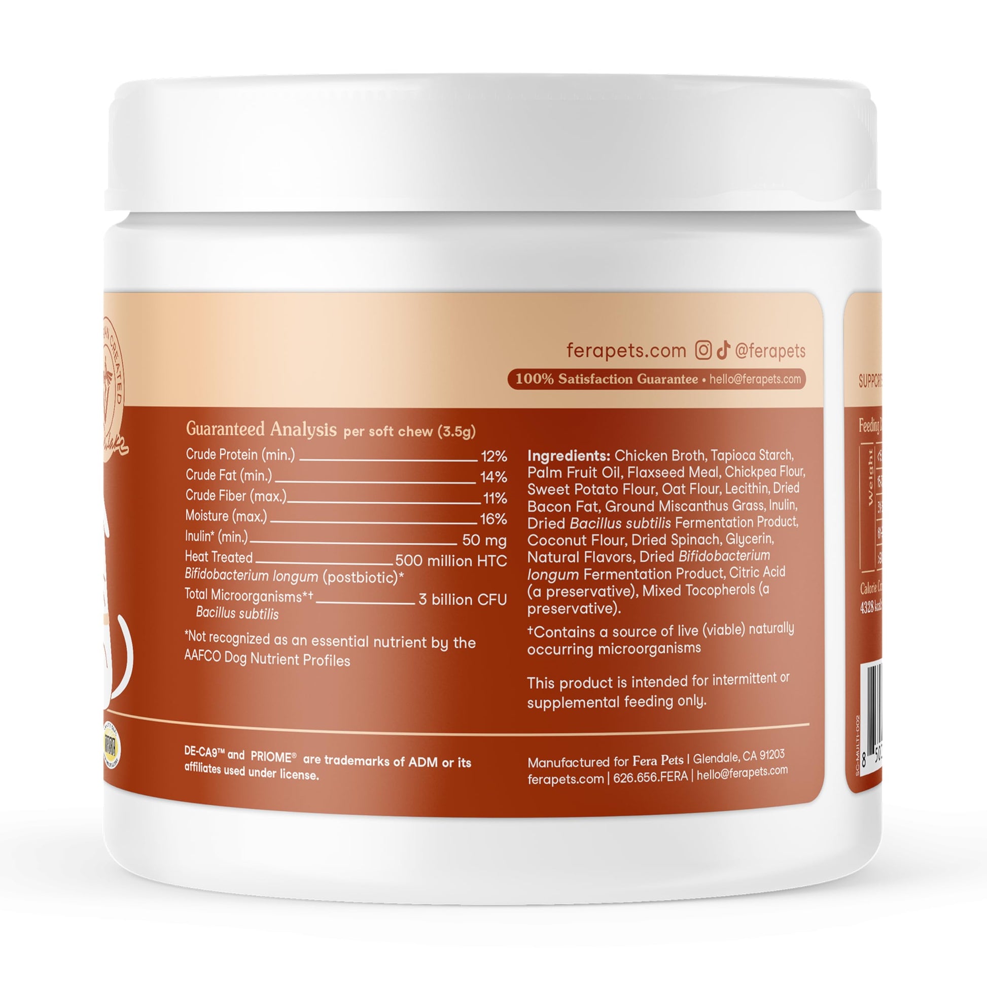 Fera Pets Probiotics for Dogs with Prebiotics and Postbiotics - Full Spectrum Gut Health Support - Promotes a Balanced Gut Microbiome - Boosts Immune Health - 30 Soft Chews Fera PetsAu supplements