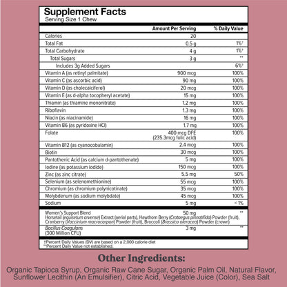 Chewsy Women's Multivitamin Chews, Immune & Energy Support, Vitamins C, B12, A, D, E CHEWSYUS supplements