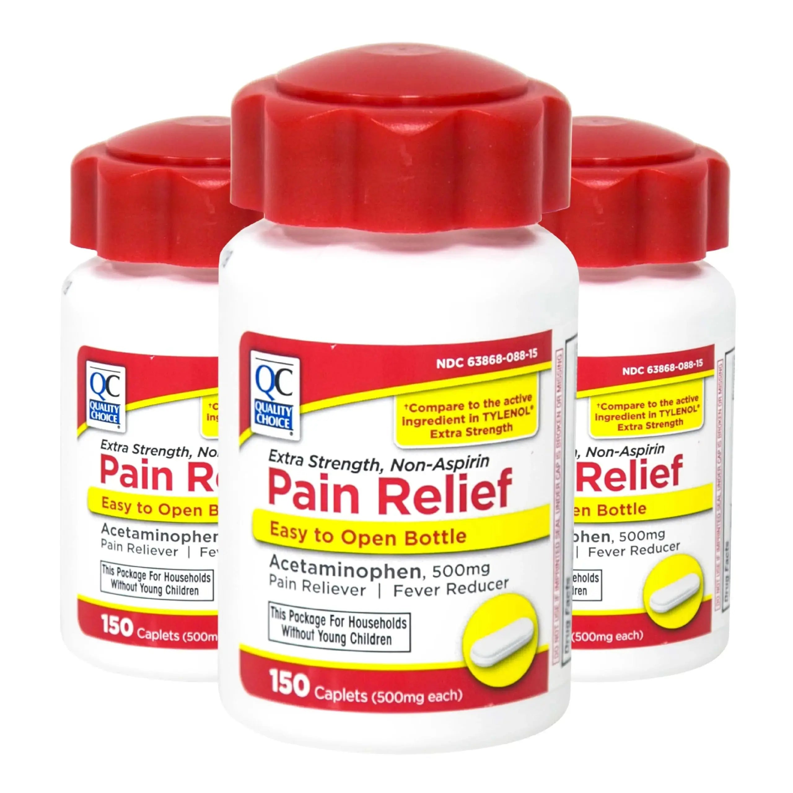 Quality Choice Easy Open Extra Strength Pain Relief, Acetaminophen 500mg Extra Strength, Pain Reliever and Fever Reducer for Headache, Backache, Toothache and Muscle Aches, 150 Count Bottle. Quality ChoiceAu supplements