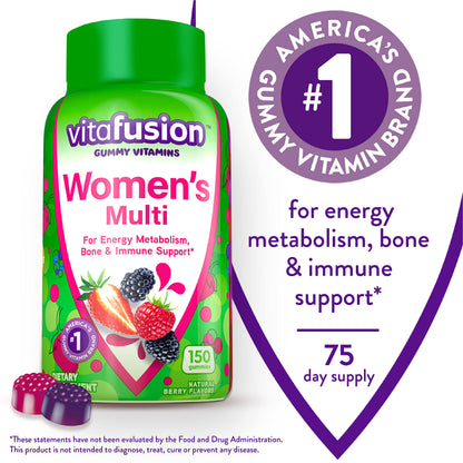 Vitafusion Fiber Well Sugar Free Fiber Supplement & Womens Multivitamin Gummies VitafusionUS supplements