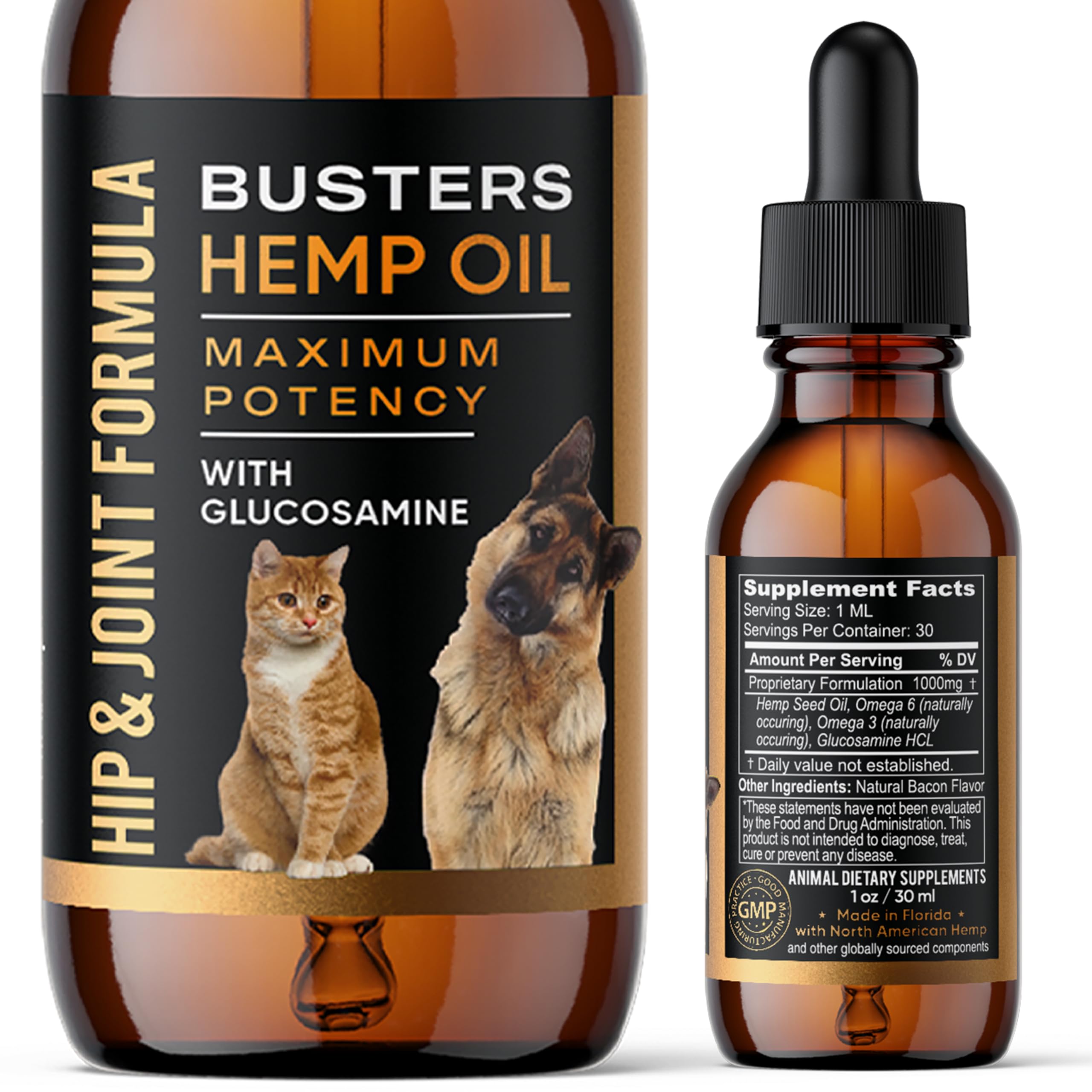Busters Hip and Joint Hemp Oil Formula enriched with Glucosamine, Pain Relief for Dogs and Pets, Arthritis, and Advanced Mobility Support K2xLabsAu supplements