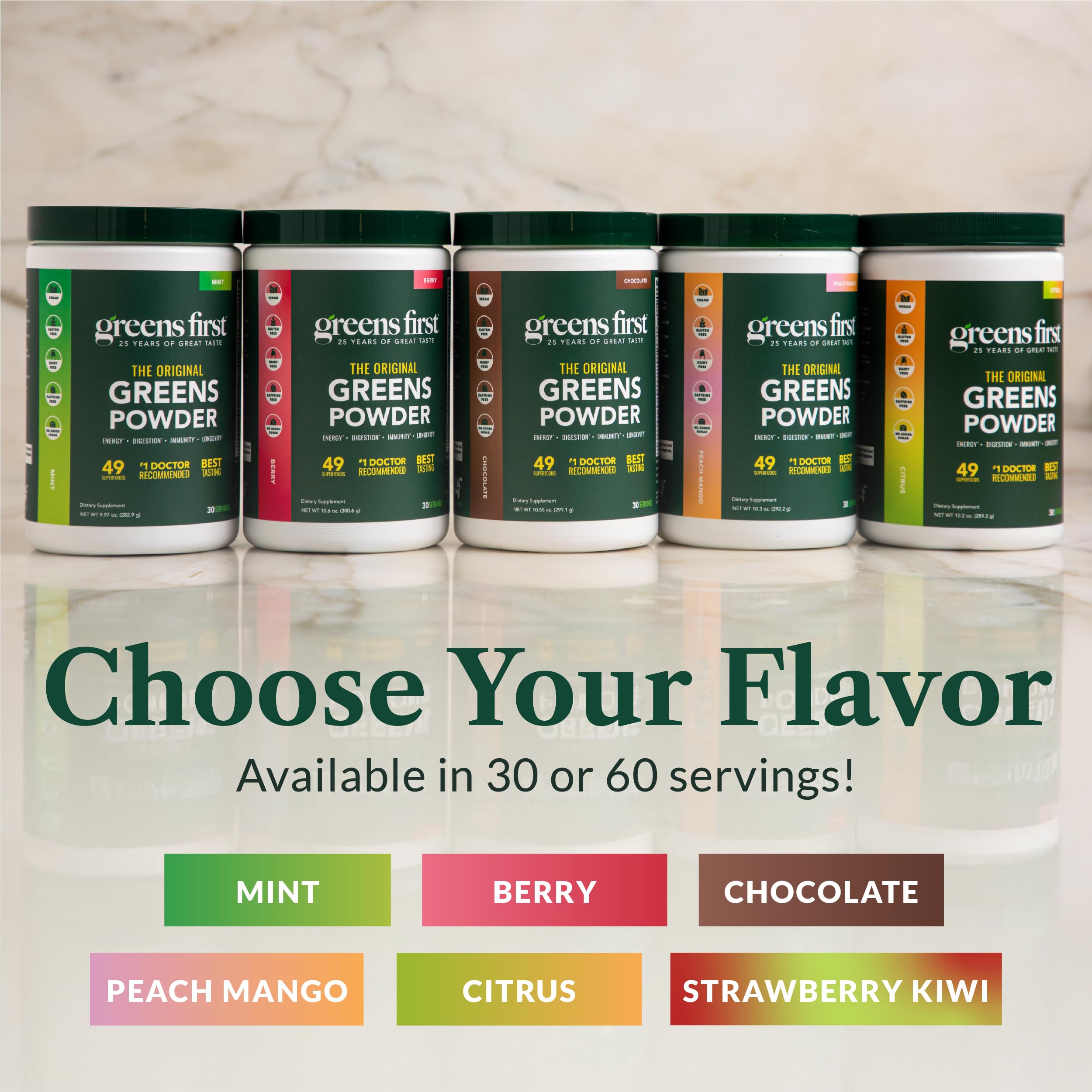 Greens First Original Greens Powder - 49 Superfoods - Organic Fruits & Veggies - Prebiotics, Probiotics & Digestive Enzymes - Antioxidant Smoothie - Dairy Free, Vegan & Non-GMO (Mint, 30 Servings) Greens FirstAu supplements