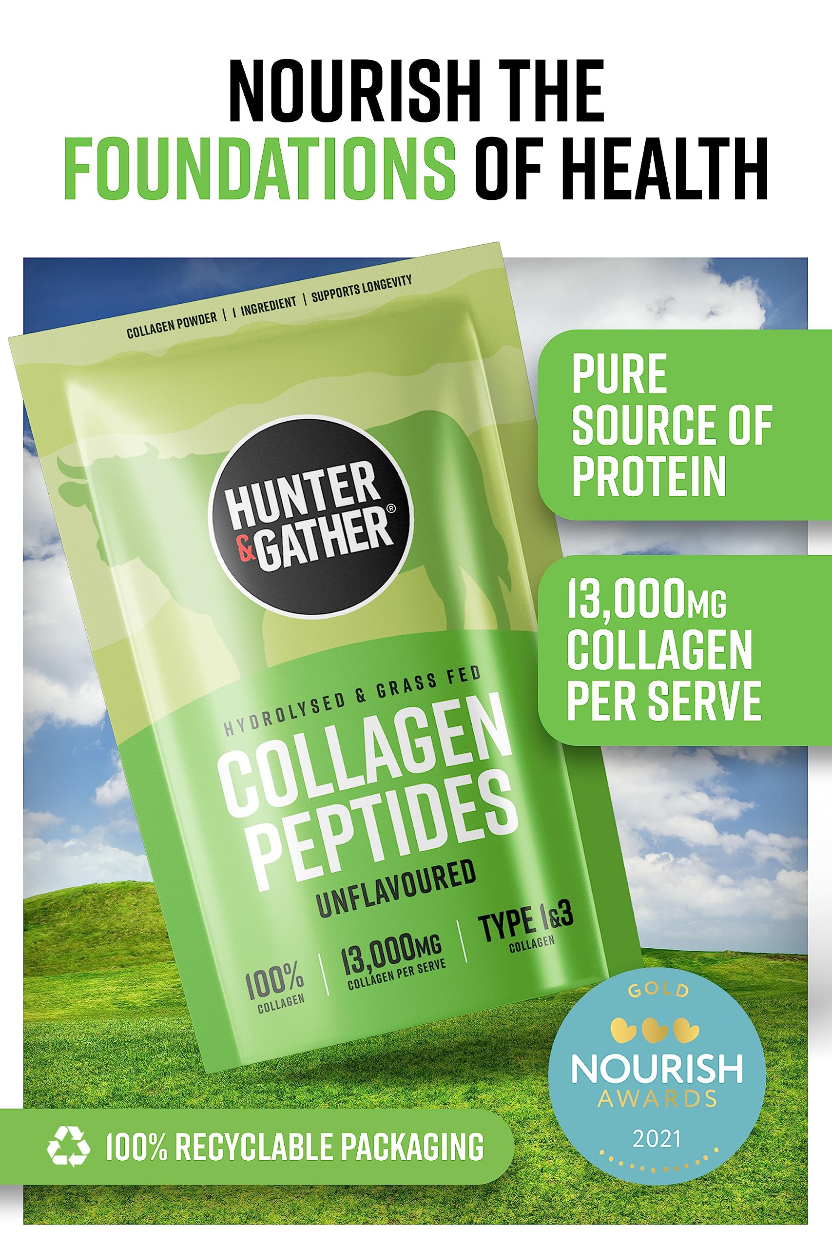 Hunter & Gather Collagen Powder Bundle | Hydrolysed Grass-Fed Bovine Collagen Hunter & GatherUS supplements