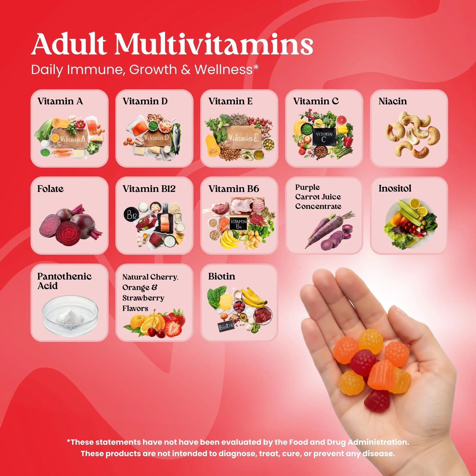 VITA GLOBE Adult Multivitamin Gummies – 9 Daily Vitamins with C, D, E, B6, B12, Folate & Biotin | Delicious Juicy Trio Orange VITA GLOBEAu supplements