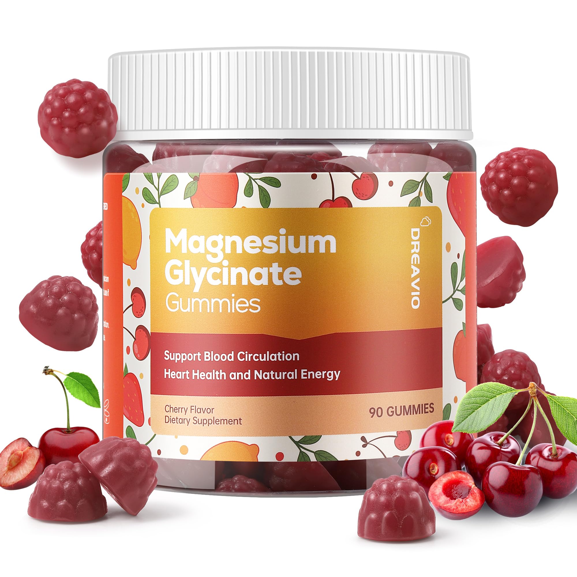 DREAVIO 90 Count Magnesium Glycinate Gummies 400mg w/Ashwagandha Supplement - Sugar Free Zinc Magnesium Glycinate Supplement Ashwagandha Gummies for Adults DREAVIOAu supplements