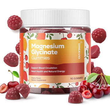 DREAVIO 90 Count Magnesium Glycinate Gummies 400mg w/Ashwagandha Supplement - Sugar Free Zinc Magnesium Glycinate Supplement Ashwagandha Gummies for Adults DREAVIOAu supplements