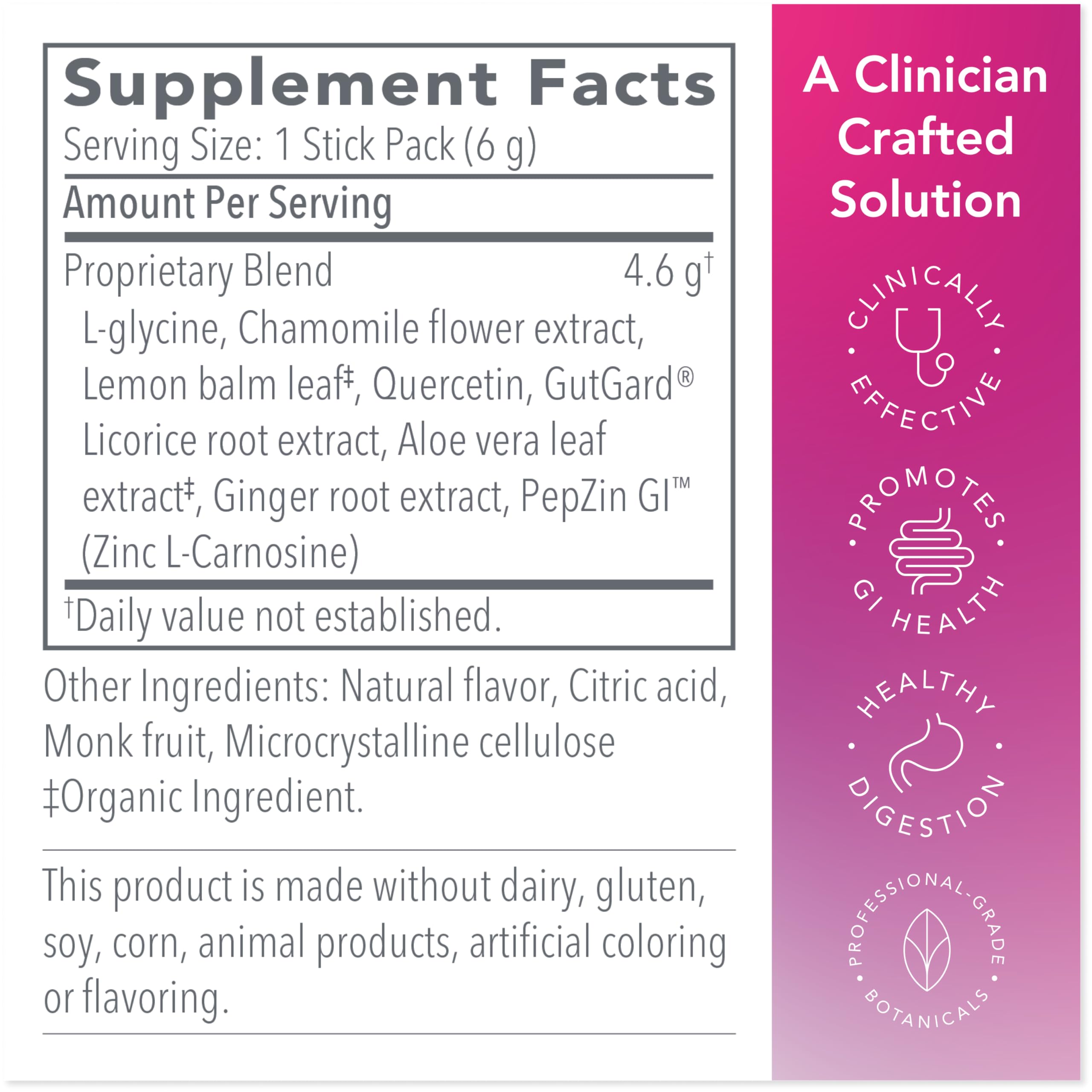 Bio-Botanical Research Biocidin Drink Mix - GI InnerCalm - Support Digestive Health, GI Detox, Healthy Mood & Sense of Relaxation - Soothing Formula with Glycine & No Glutamine (30 Stick Packs) Bio-Botanical ResearchUS supplements