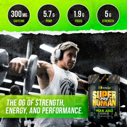 ALPHA LION Superhuman Pre Workout Powder & Post Workout Recovery Bundle, Sustained Energy & Focus + Lean Muscle Growth, Strength & Volume (Hulk Juice & Muscle Marg ALPHA LIONUS supplements