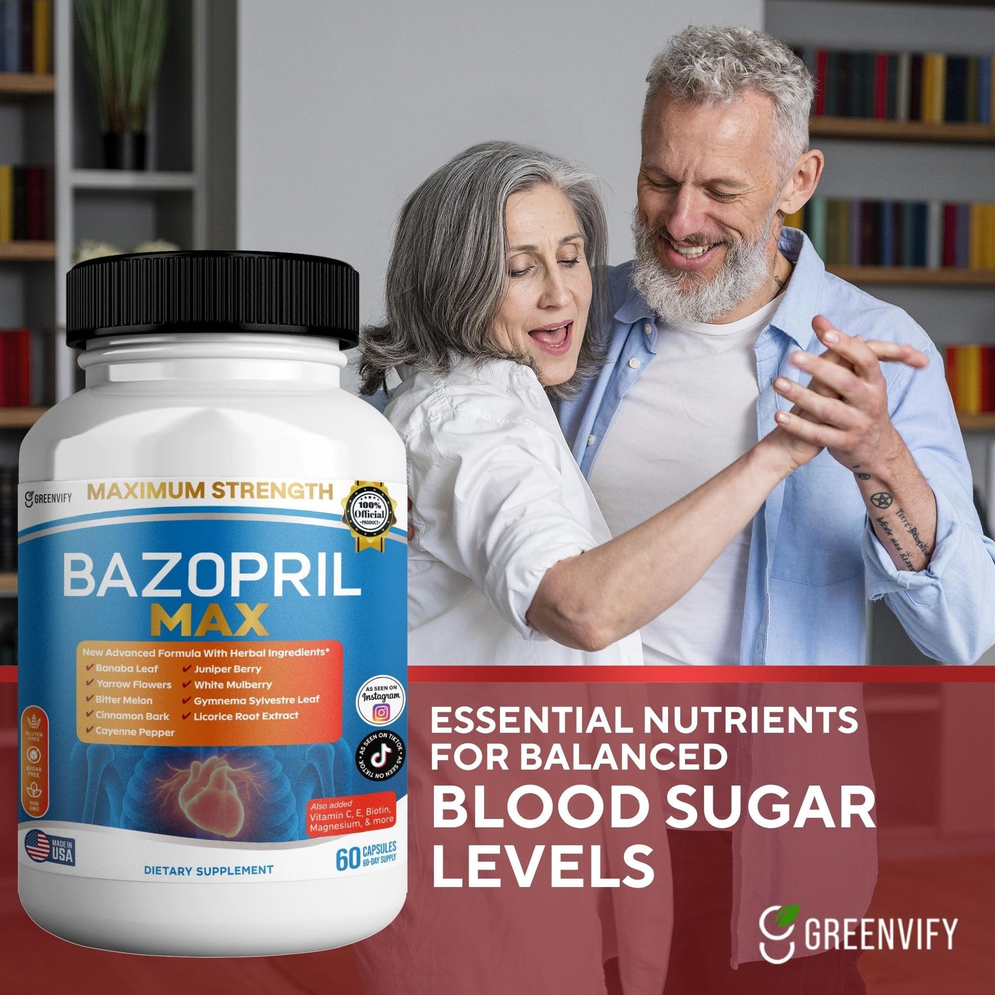 GREENVIFY Bazopril Max Maximum Strength Dietary Supplement, 60 Capsules, with Herbal Blend, Vitamins & Minerals (1) GREENVIFYAu supplements