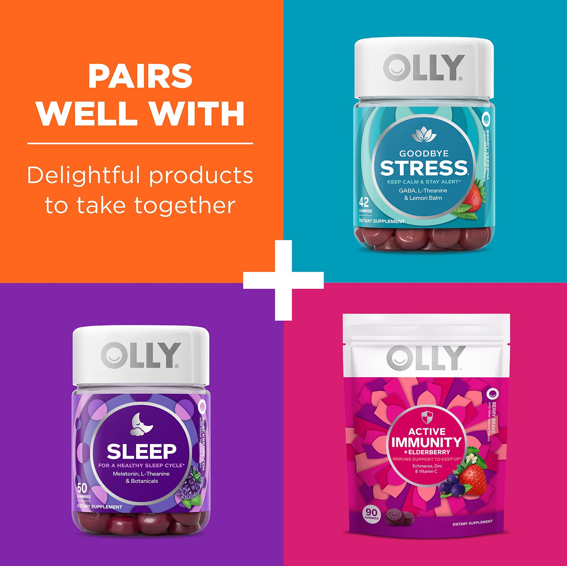 OLLY Laser Focus Gummy, Ginseng, Alpha GPC, B Vitamins, Berry Tangerine Flavor OLLYAu supplements