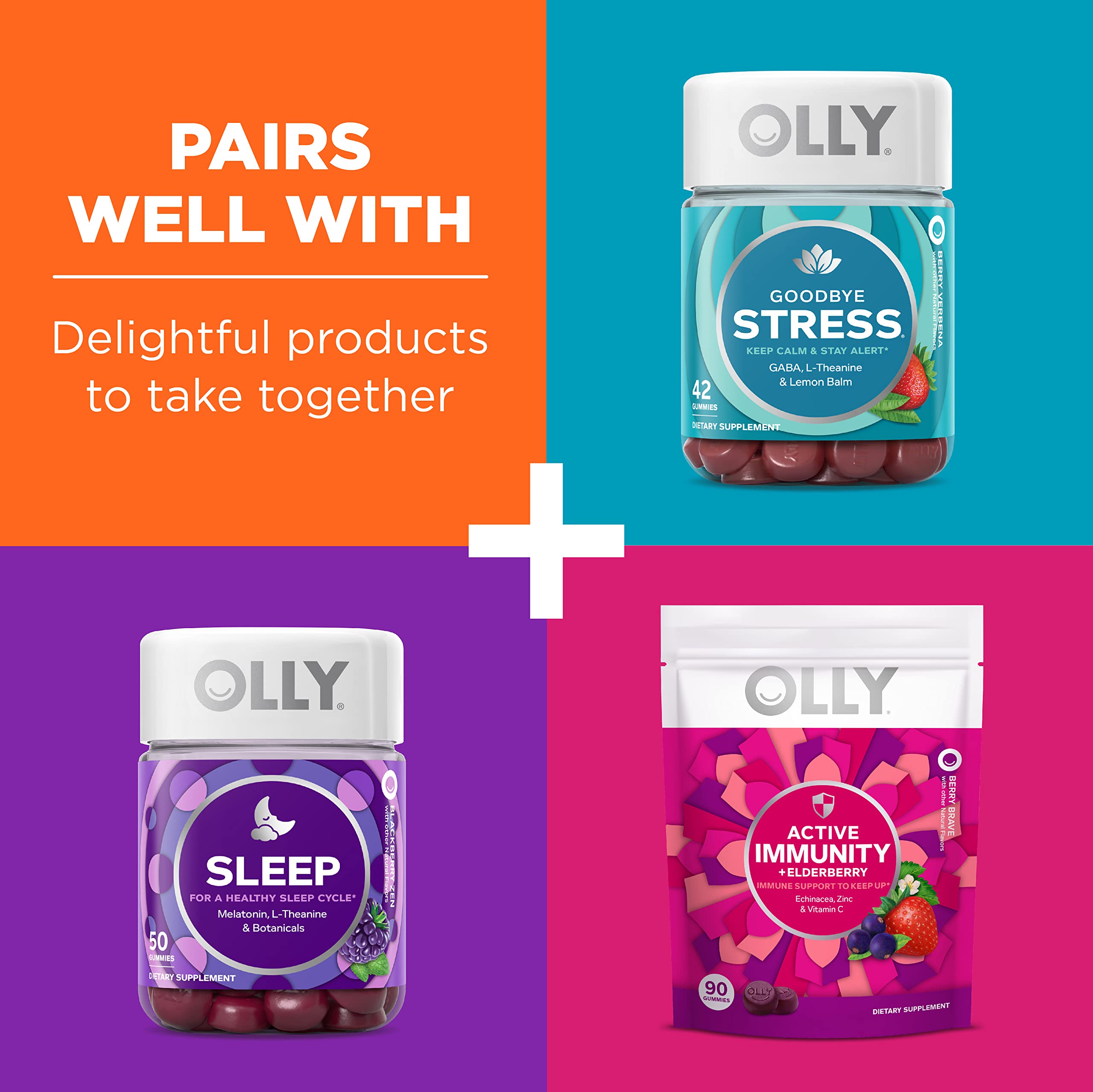 OLLY Laser Focus Gummy, Ginseng, Alpha GPC, B Vitamins, Berry Tangerine Flavor OLLYAu supplements