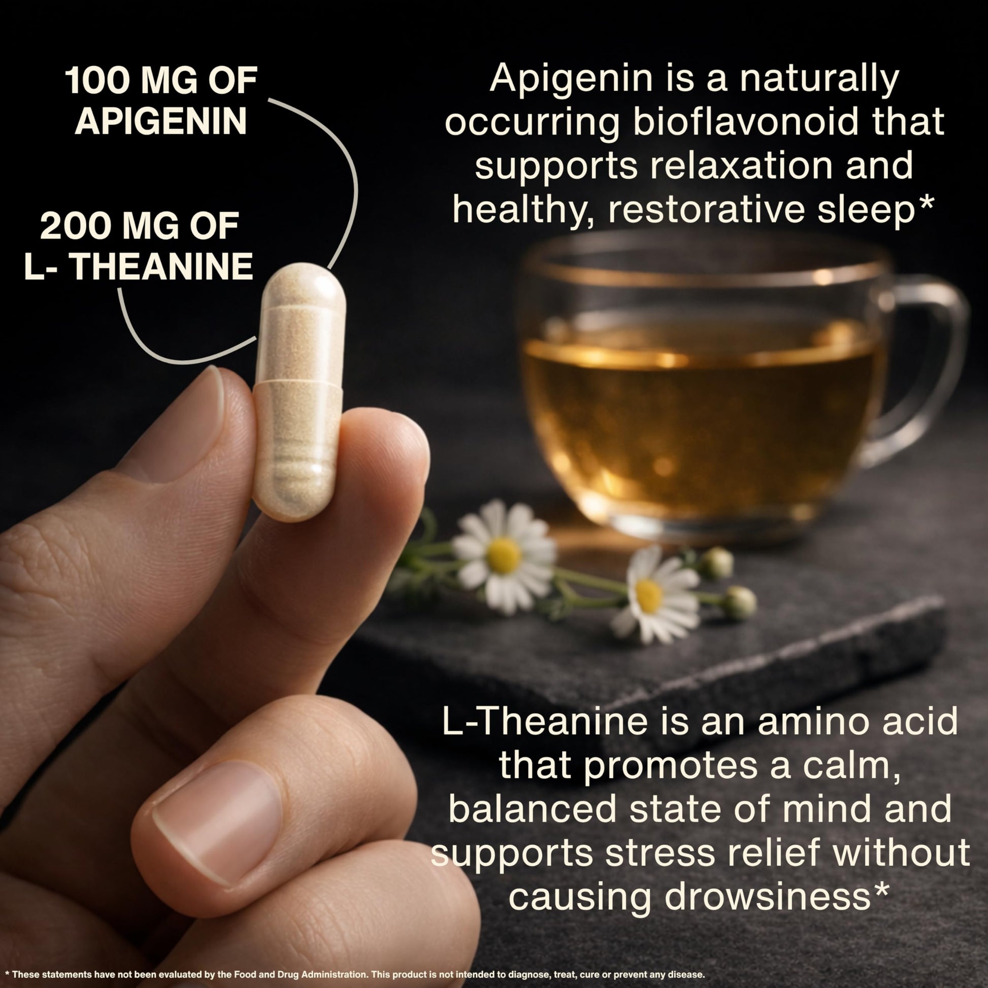 Mindvance Apigenin 100mg with L-Theanine 200mg Supplement Capsules for Sleep Support, Relaxation, Clarity & Calm | Melatonin Free | 60 Vegan Capsules MindvanceAu supplements